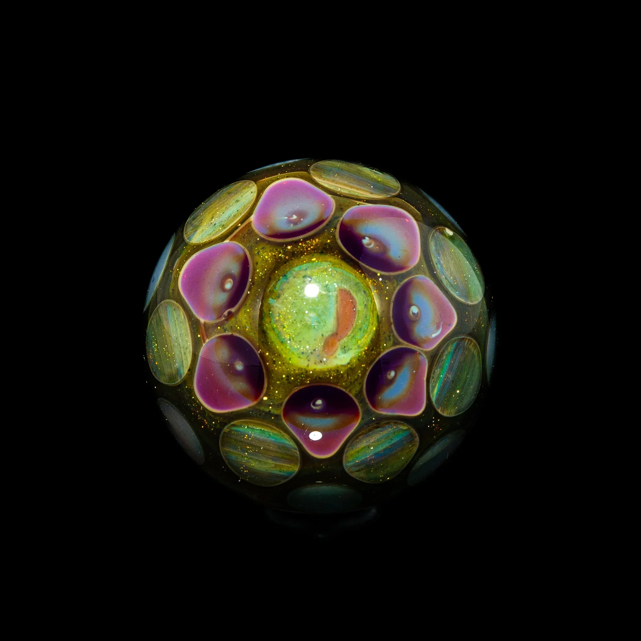 Dutch Boy Glass - Amber Clown 27MM Marble - Image 2