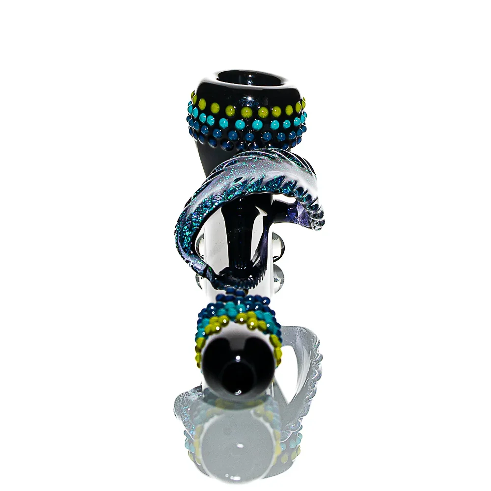 Fiona Phoenix Fire - XL Dichro Feather Ceremonial Pipe - Image 5