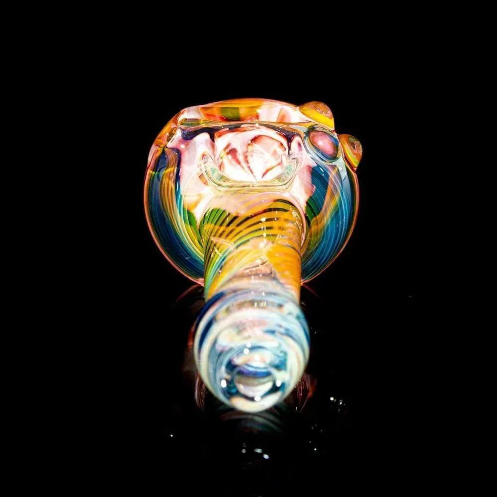 Garden Of Eden Glass - Rosy Pink Flower Cap Fumed Spoon - Image 3