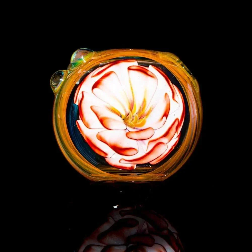 Garden Of Eden Glass - Rosy Pink Flower Cap Fumed Spoon - Image 4