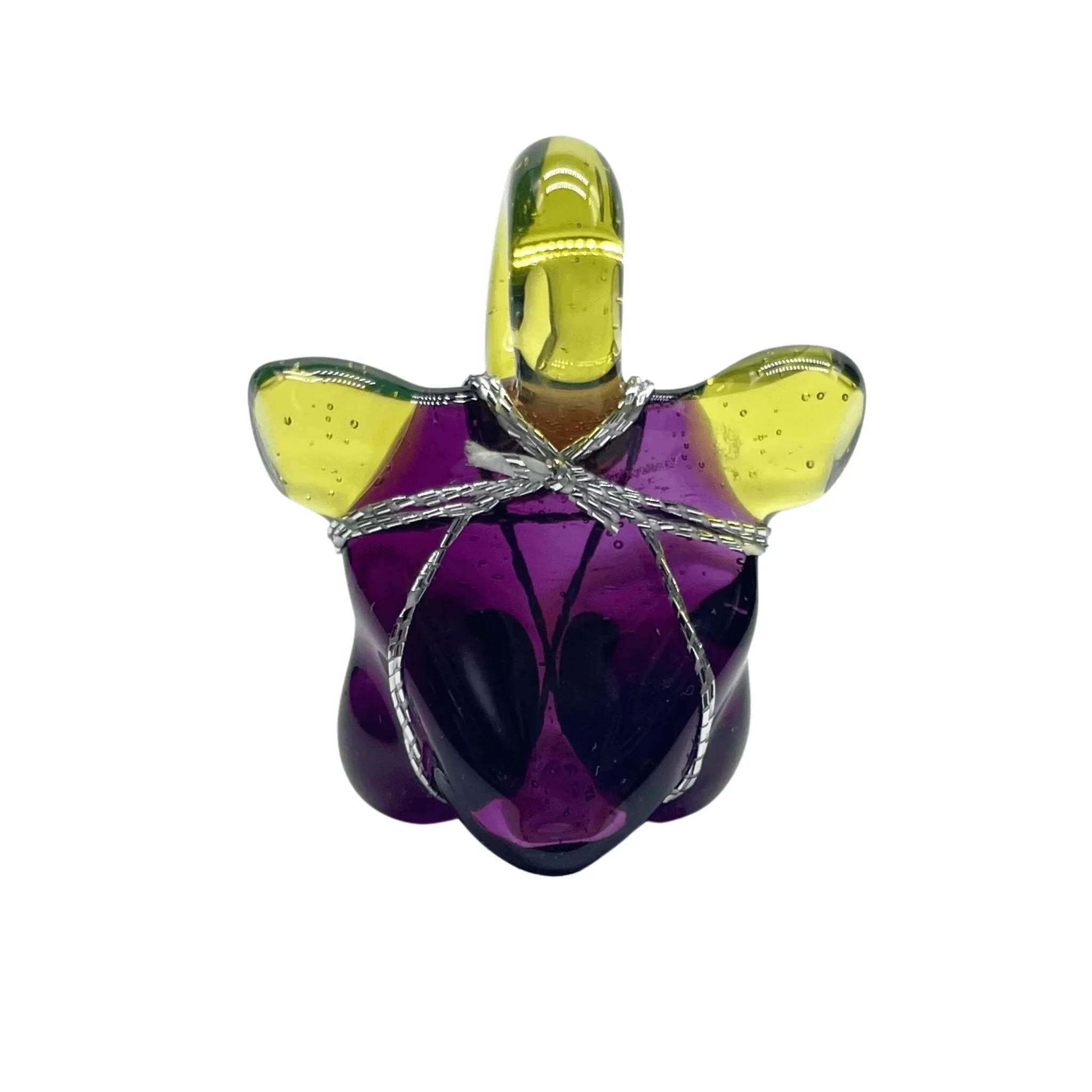 Glass By Ariel - Milky Yoshi & Gold Purple Bust Pendant #1 - Image 5