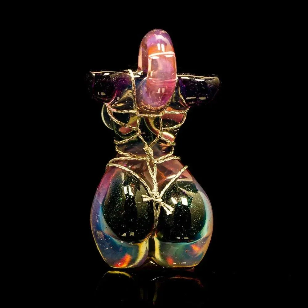 Glass By Ariel - Telemagenta, Milky Slyme, Boogie, Lucid & Heavy Blue Stardust Torso Pendant - Image 3
