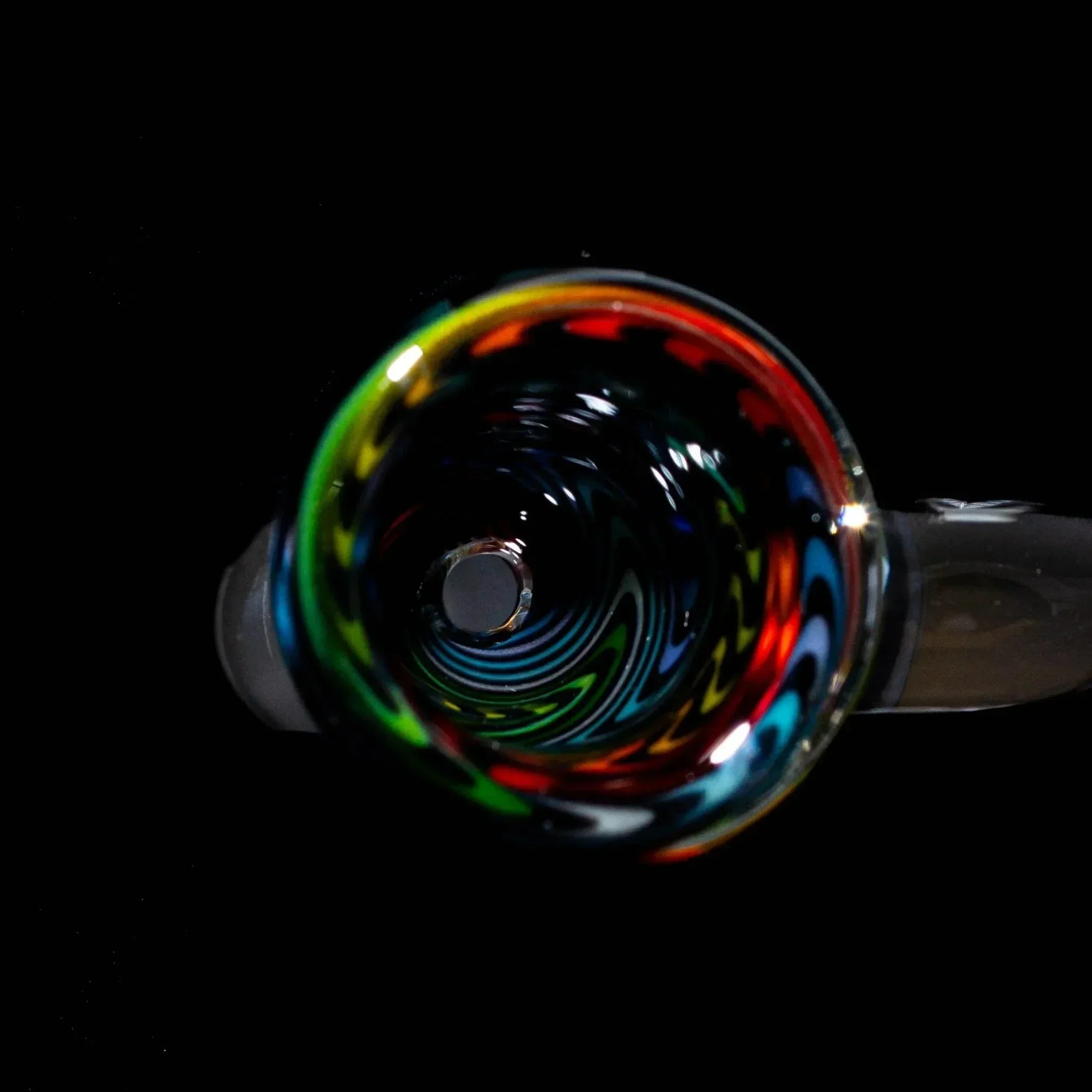 Glass Distractions - Black Rainbow Wig Wag 14mm Flare Slide - Image 2