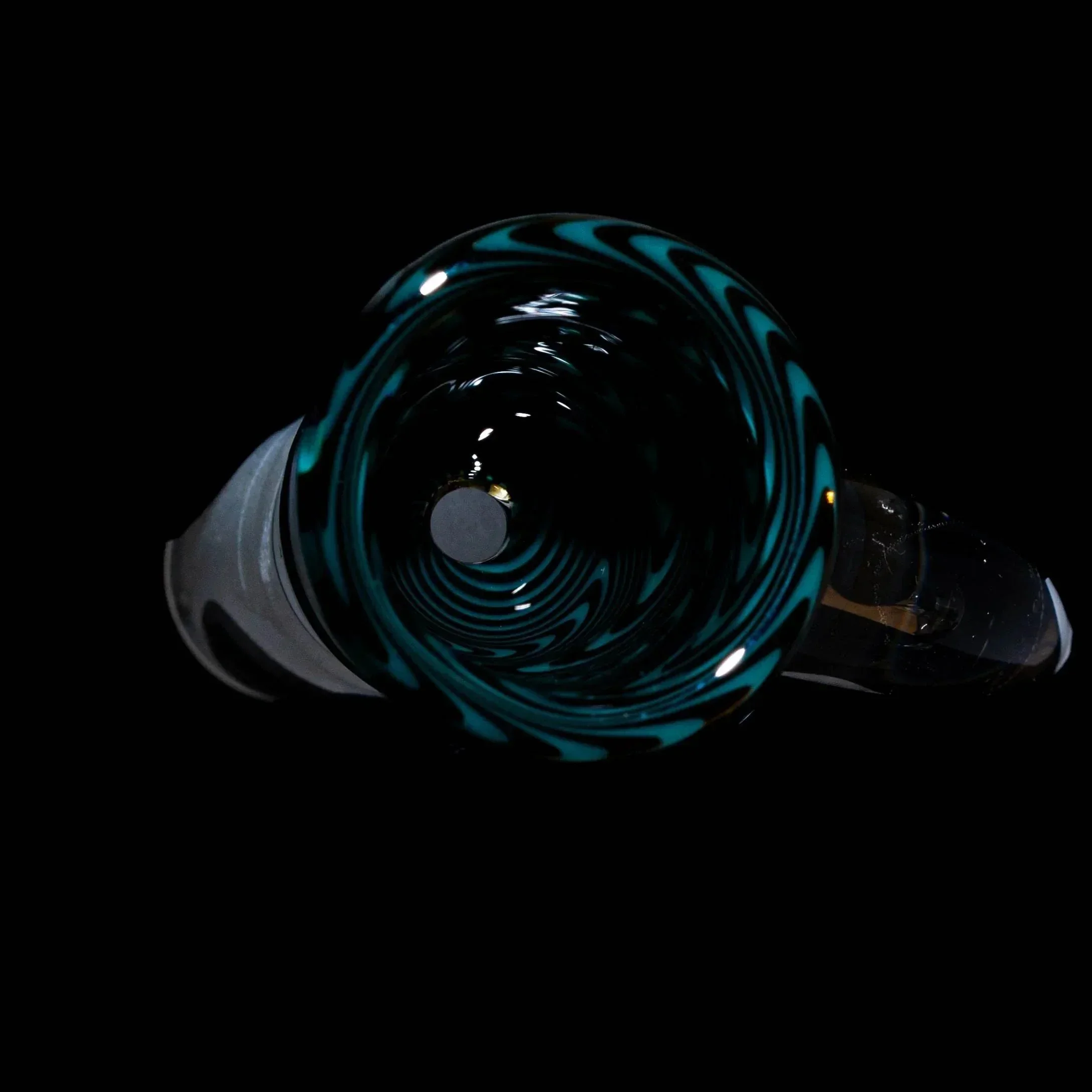 Glass Distractions - Black & Teal Wig Wag 14mm Flare Slide - Image 2