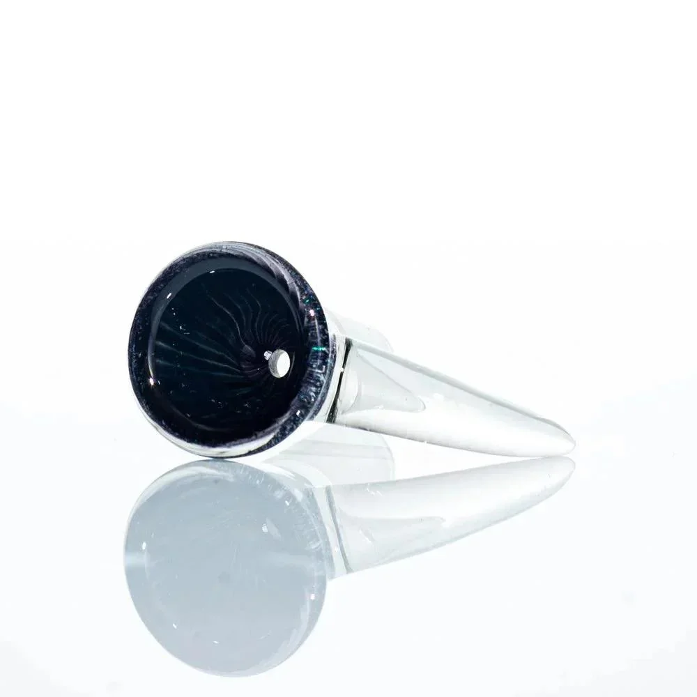Glass Distractions - Black & Green Dichro 14mm Flare Slide - Image 2