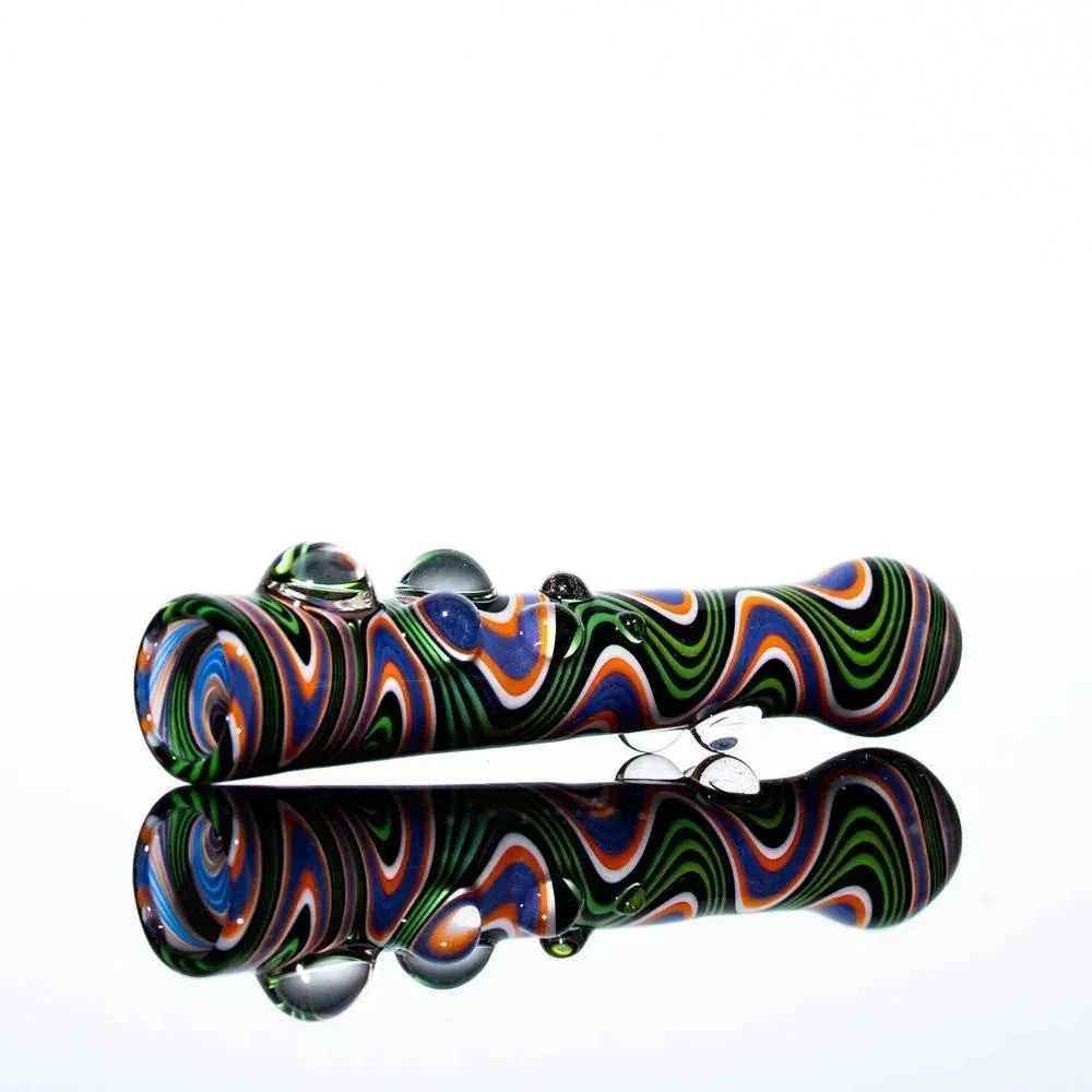Glass Distractions - Black, Green & Purple Wig Wag Onie - Image 2