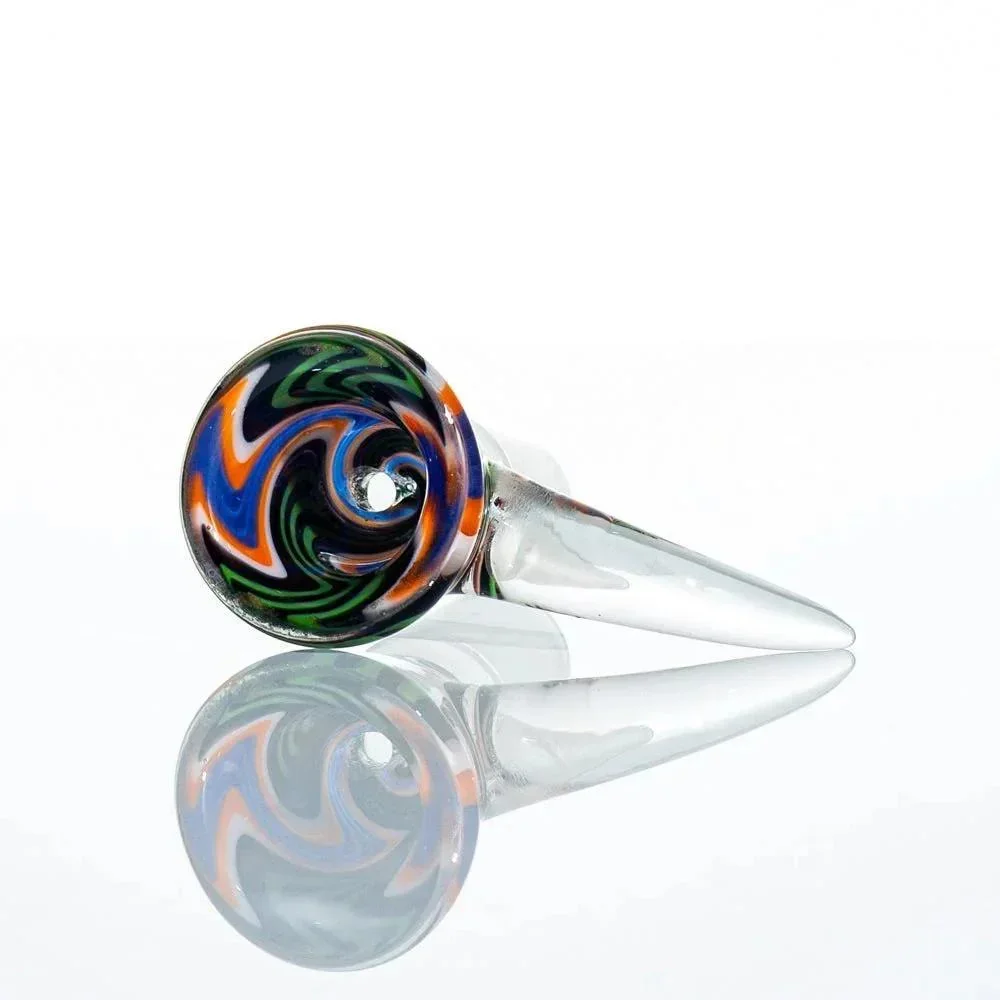Glass Distractions - Black, Green & Purple Wig Wag Flare 14mm Slide - Image 2