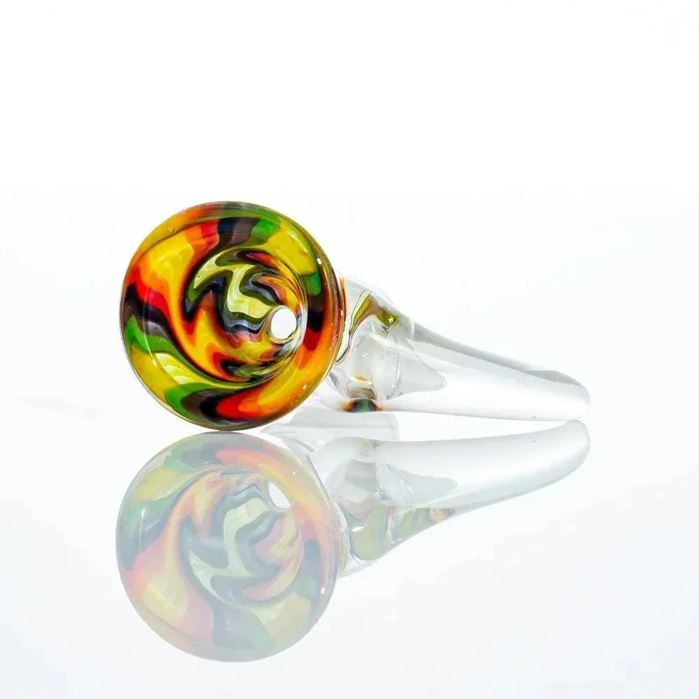 Glass Distractions - Orange, Yellow & Green Wig Wag 14mm Flare Slide - Image 2