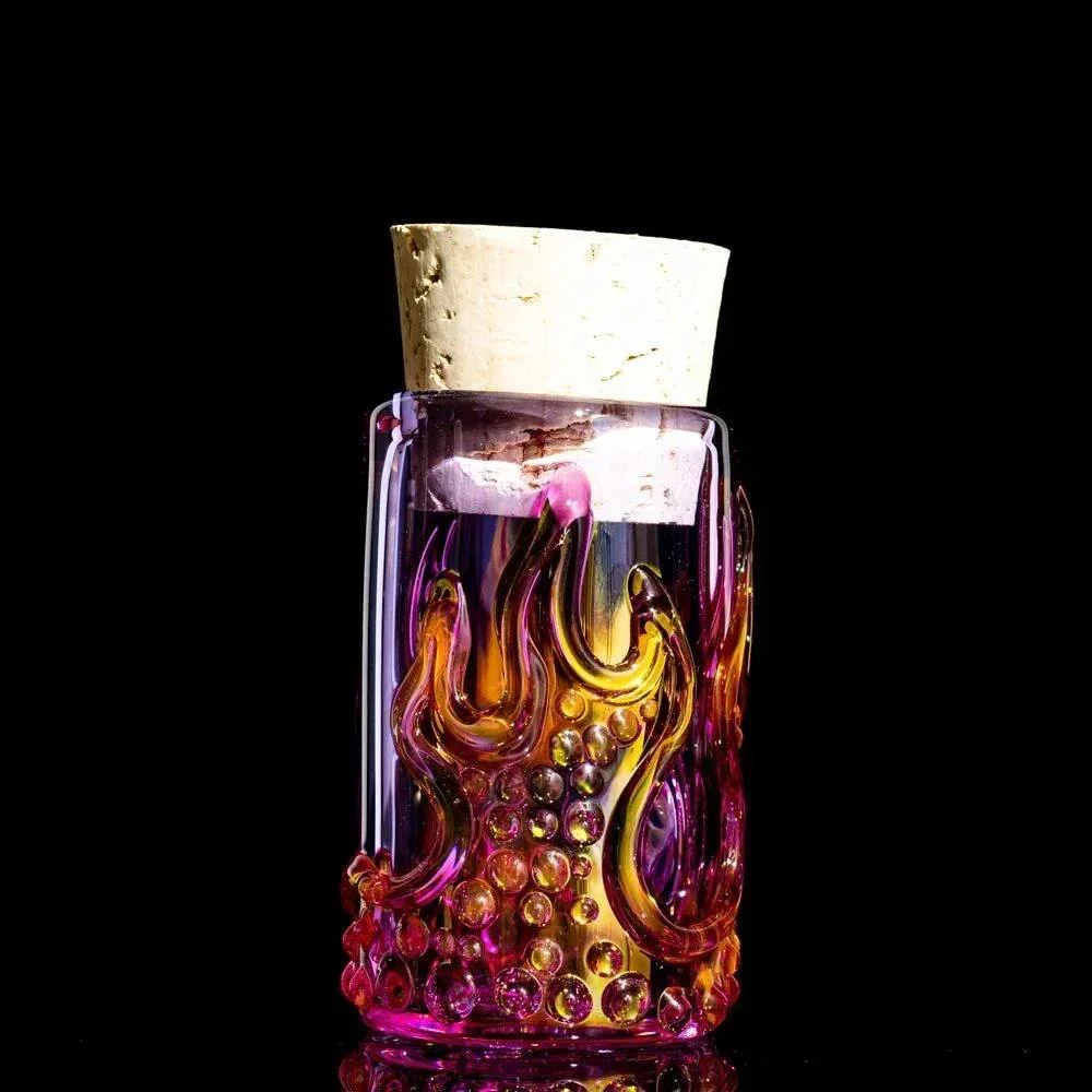 Glass Distractions - Pink Flaming Skull Jar - Image 2