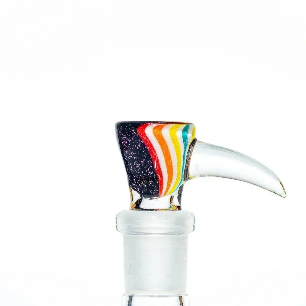 Glass Distractions - Rainbow & Pink Dichro 14mm Flare Slide