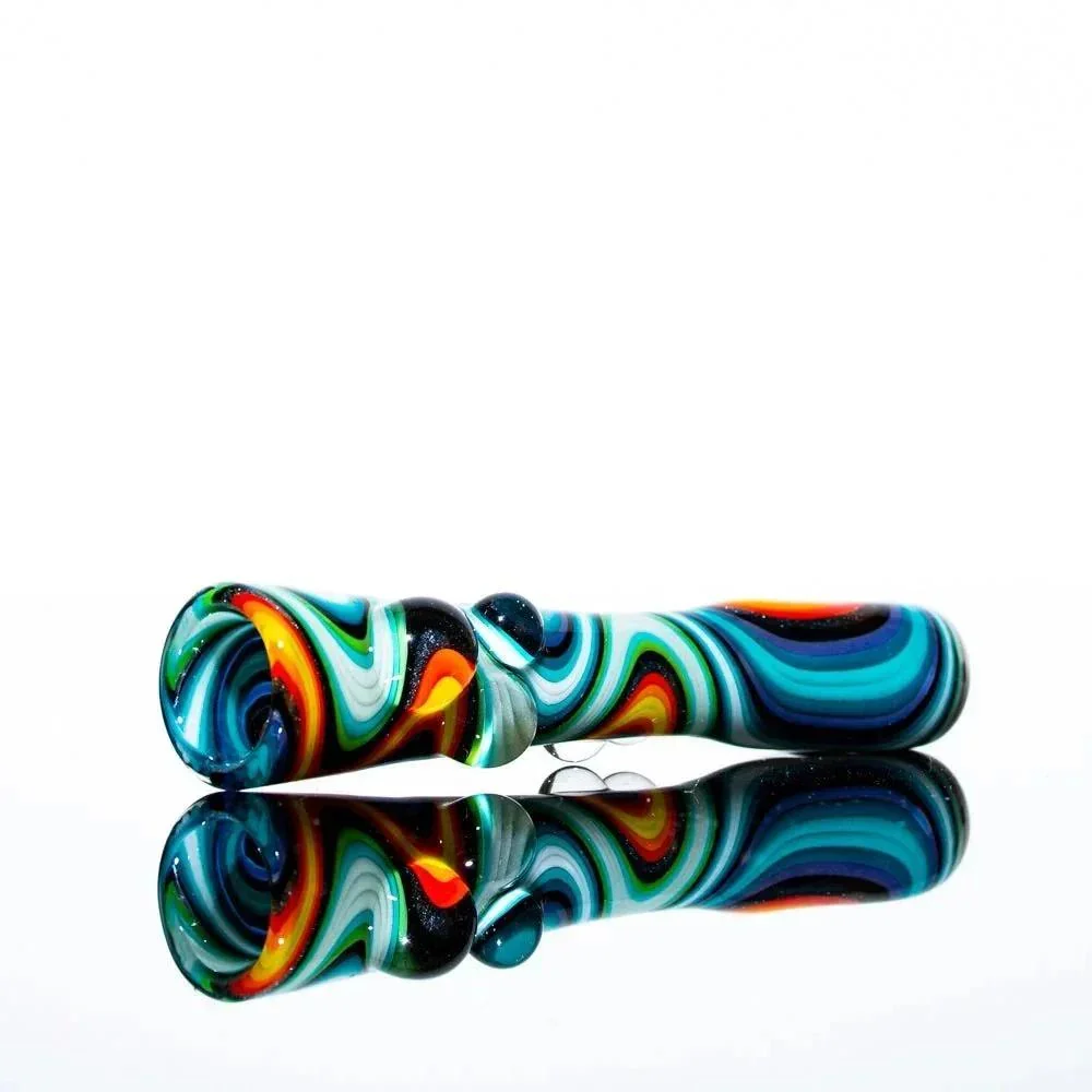 Glass Distractions - White, Teal & Orange Wig Wag Onie - Image 2