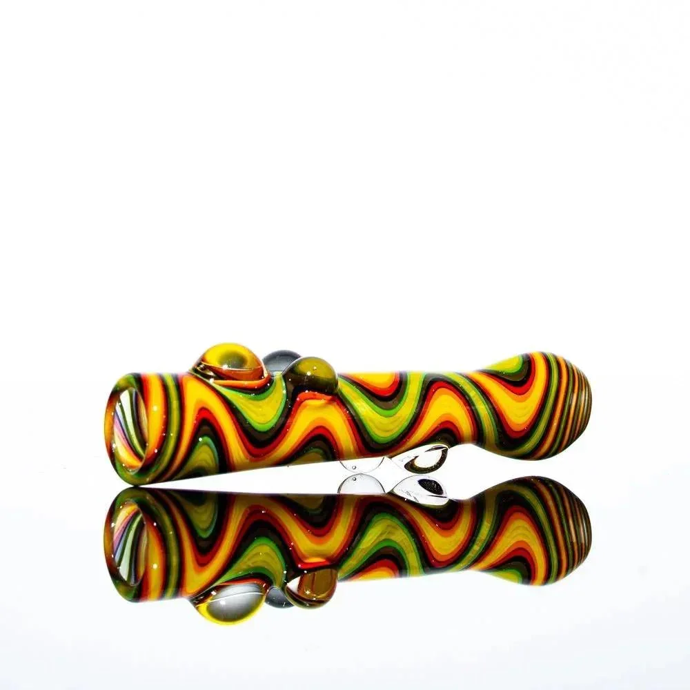Glass Distractions - Orange, Yellow & Green Wig Wag Onie - Image 2