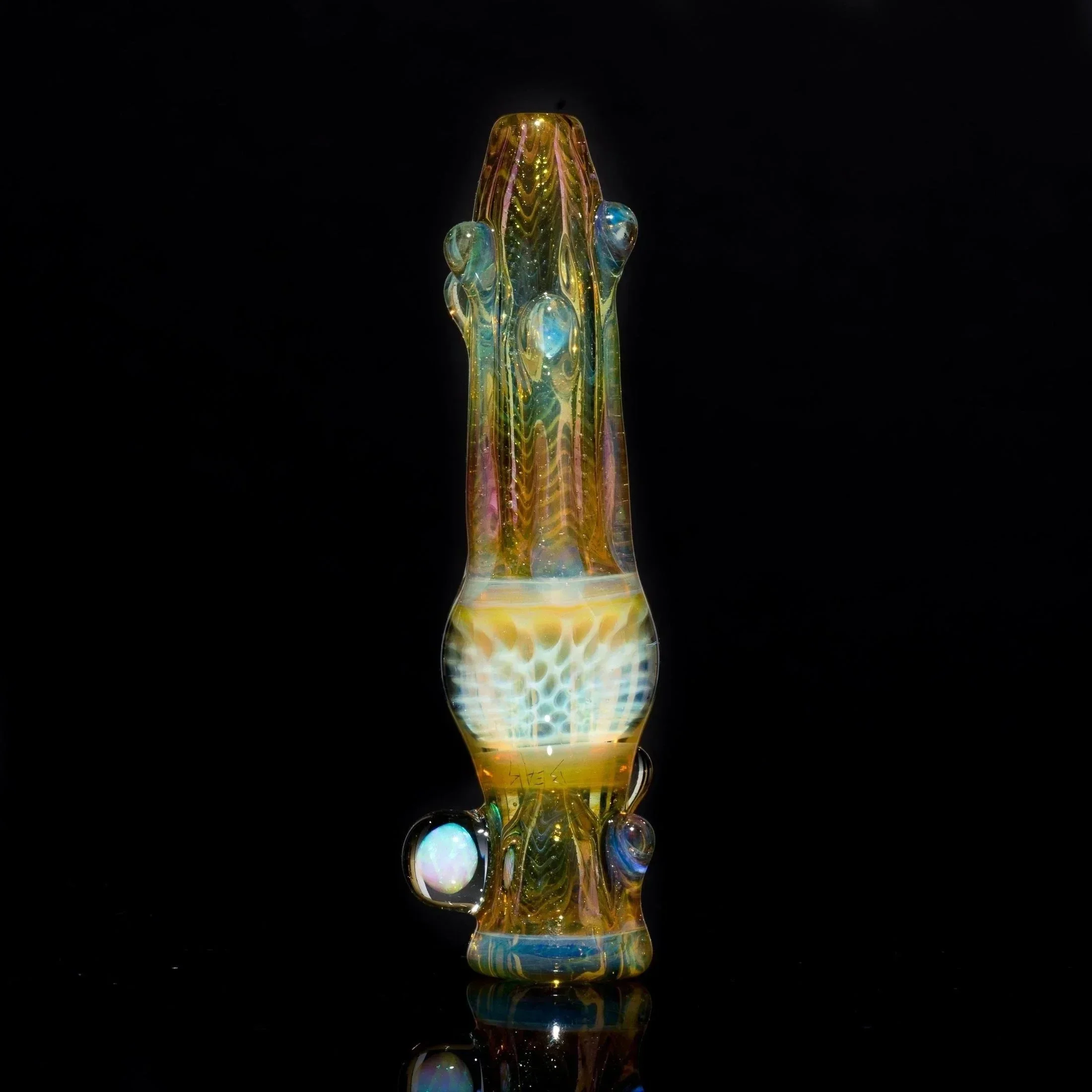 Gonzoe X Beak Fumed Honeycomb Chillum - Image 10
