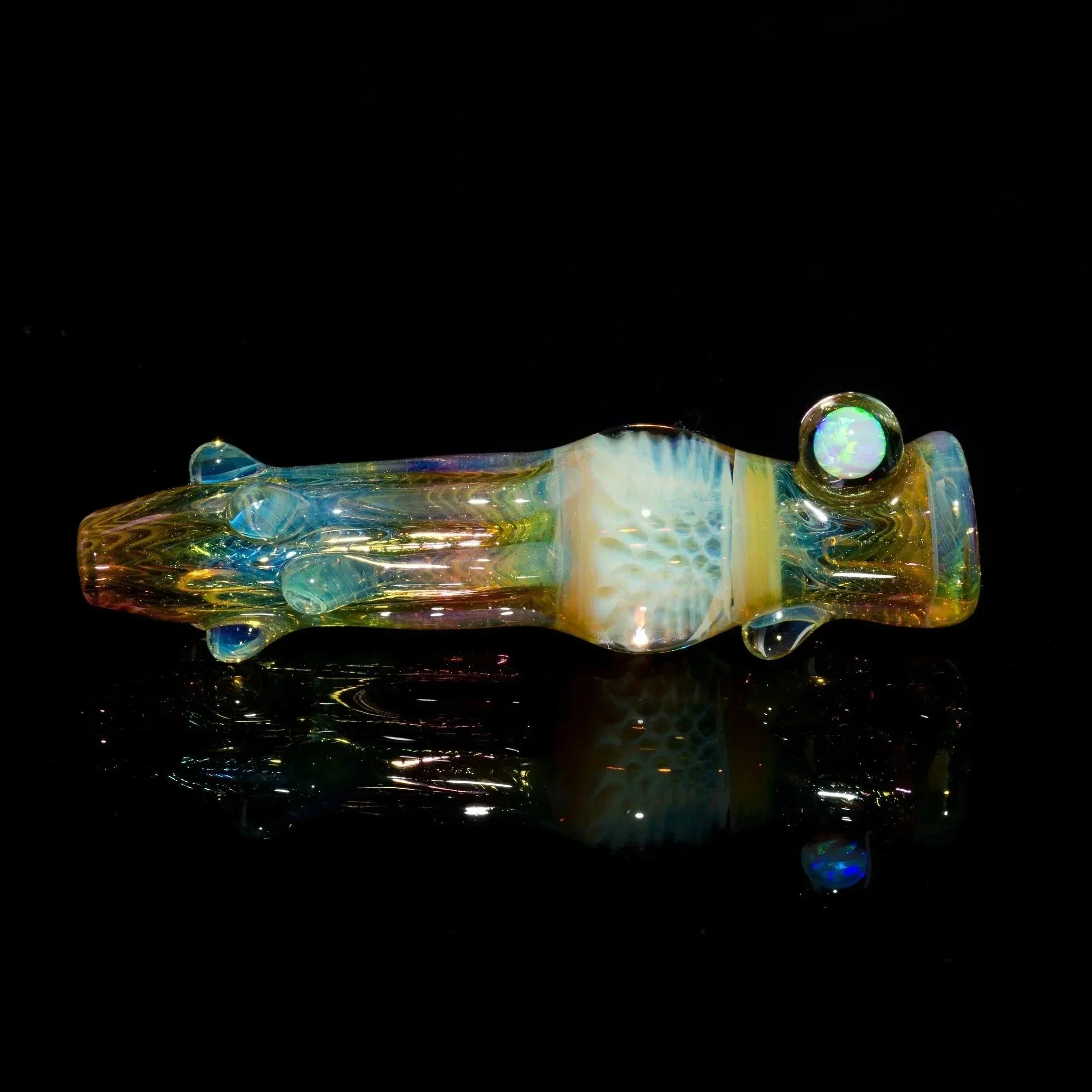 Gonzoe X Beak Fumed Honeycomb Chillum - Image 4