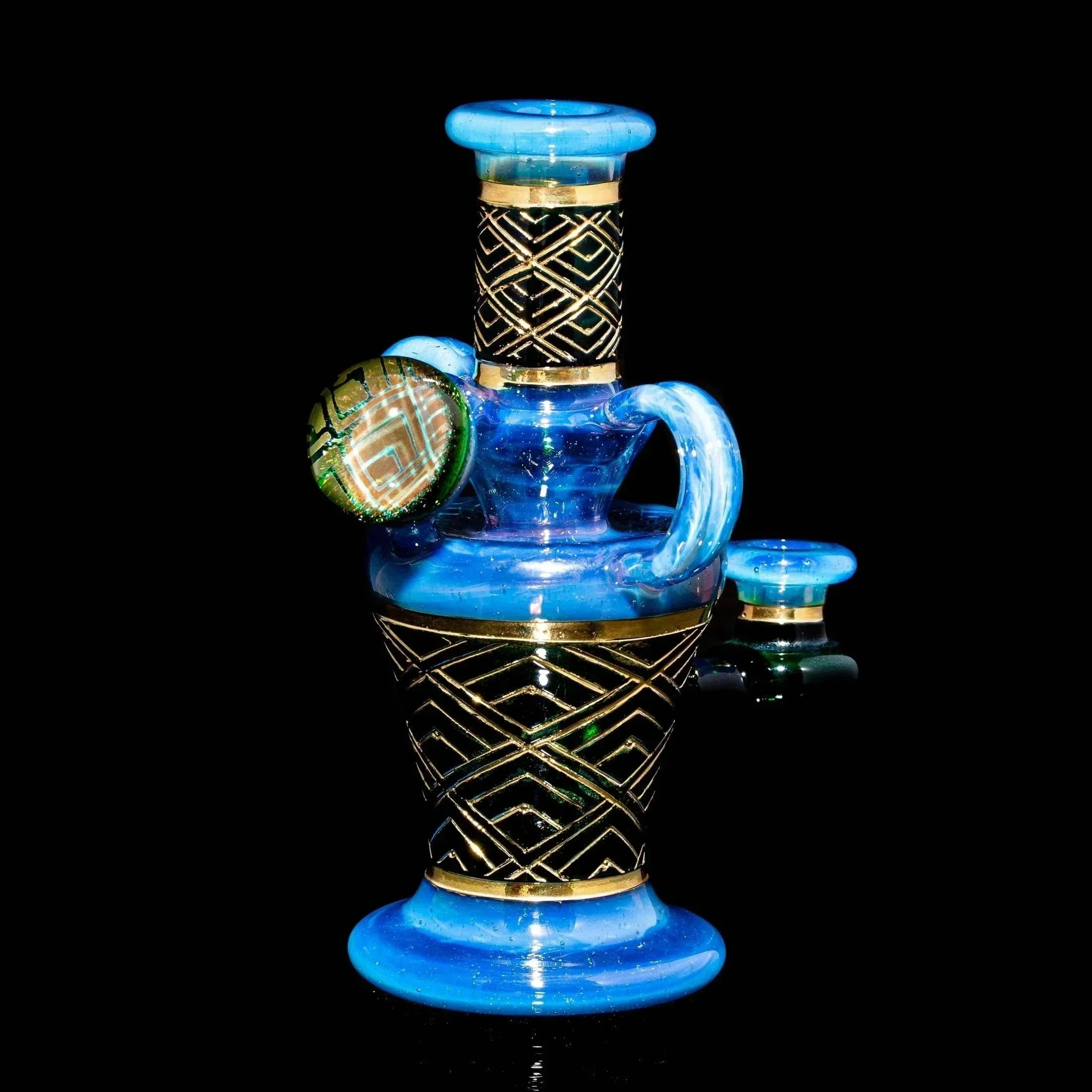 Green T Glass - Blue Art Deco Sacred Vessel - Image 3