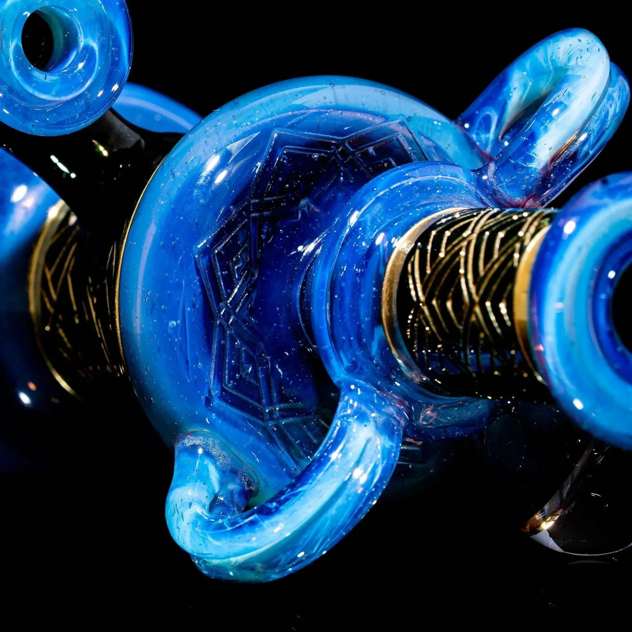 Green T Glass - Blue Art Deco Sacred Vessel - Image 7
