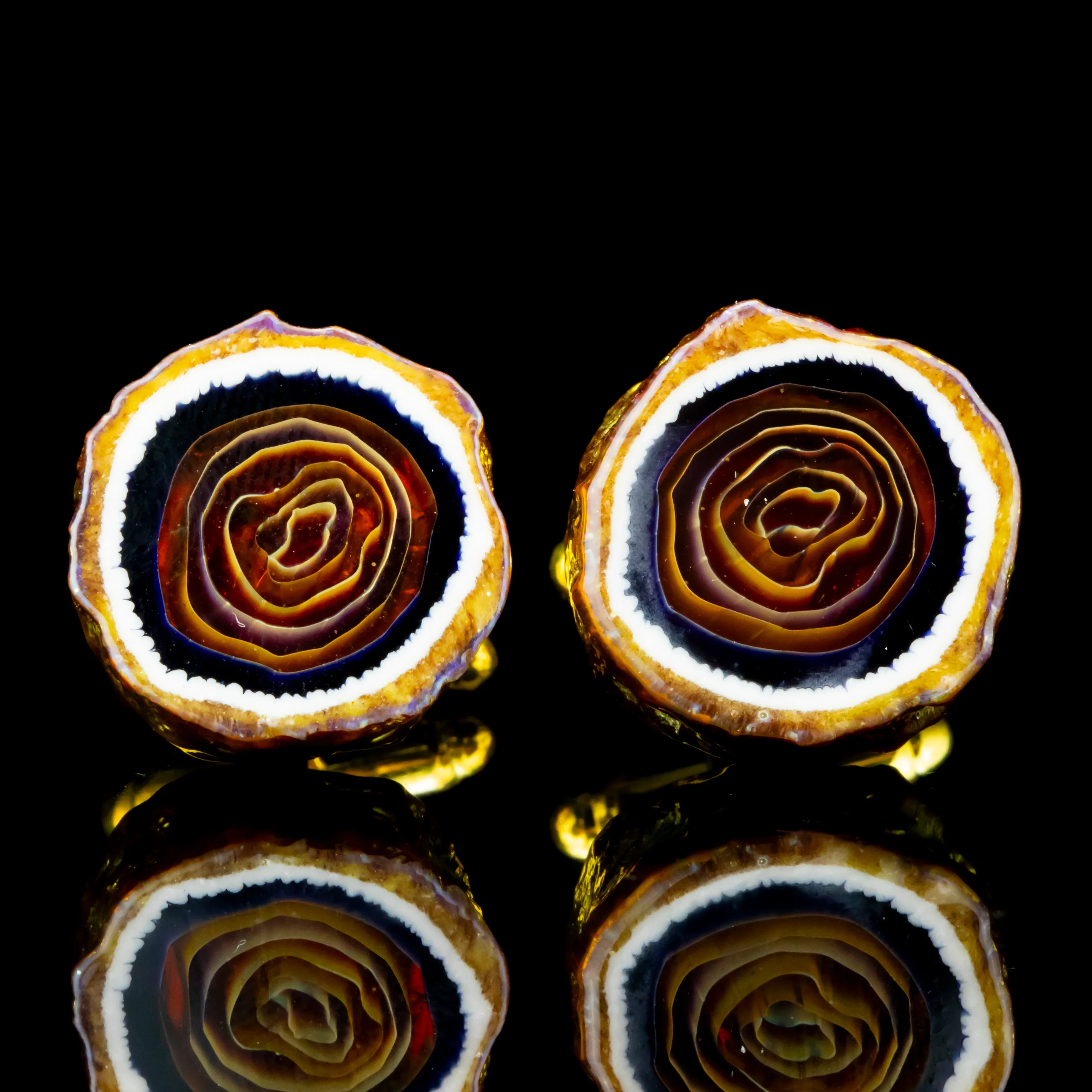 Green T - Golden Agate Cufflinks - Image 3