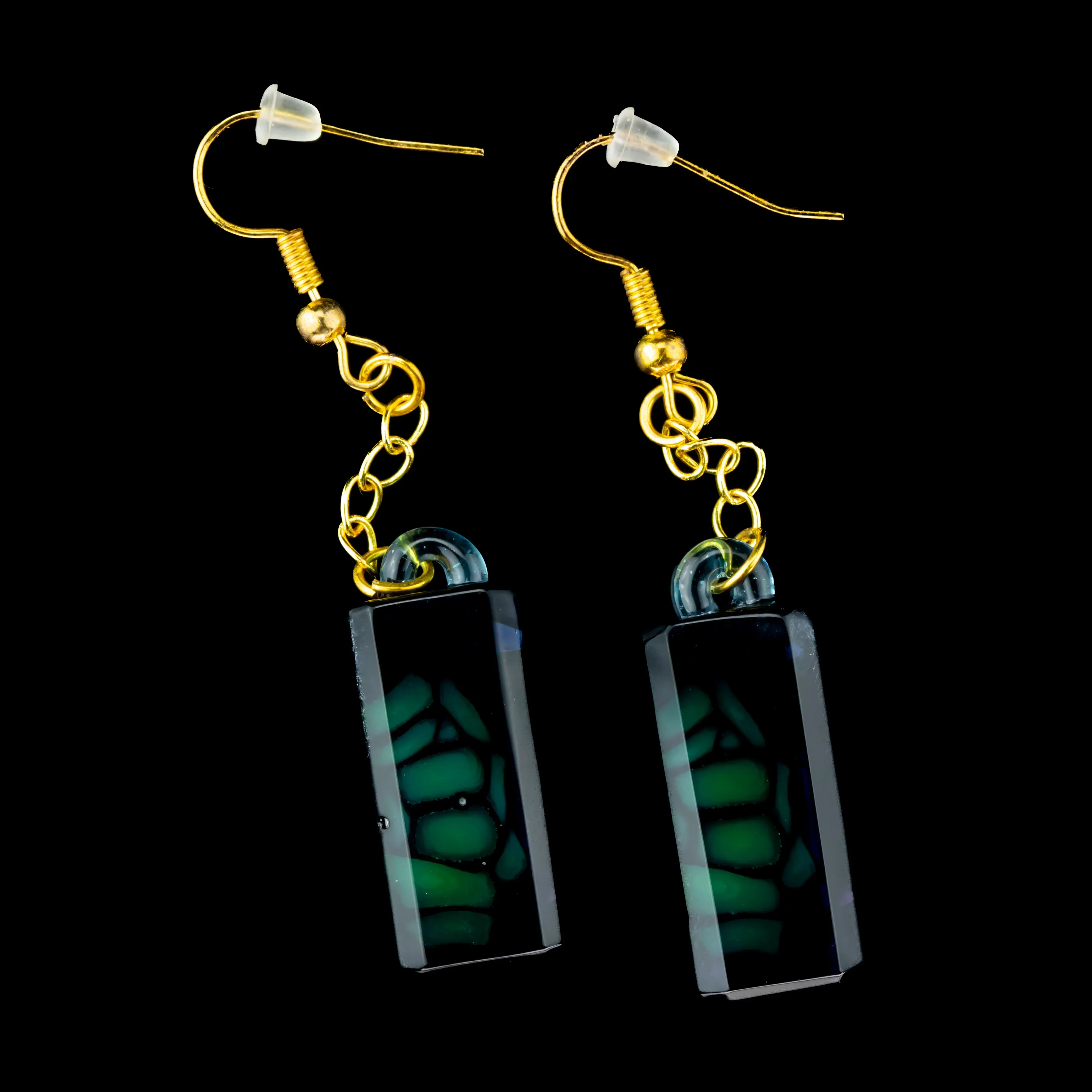 Green T - Stained Glass Earrings - Image 2