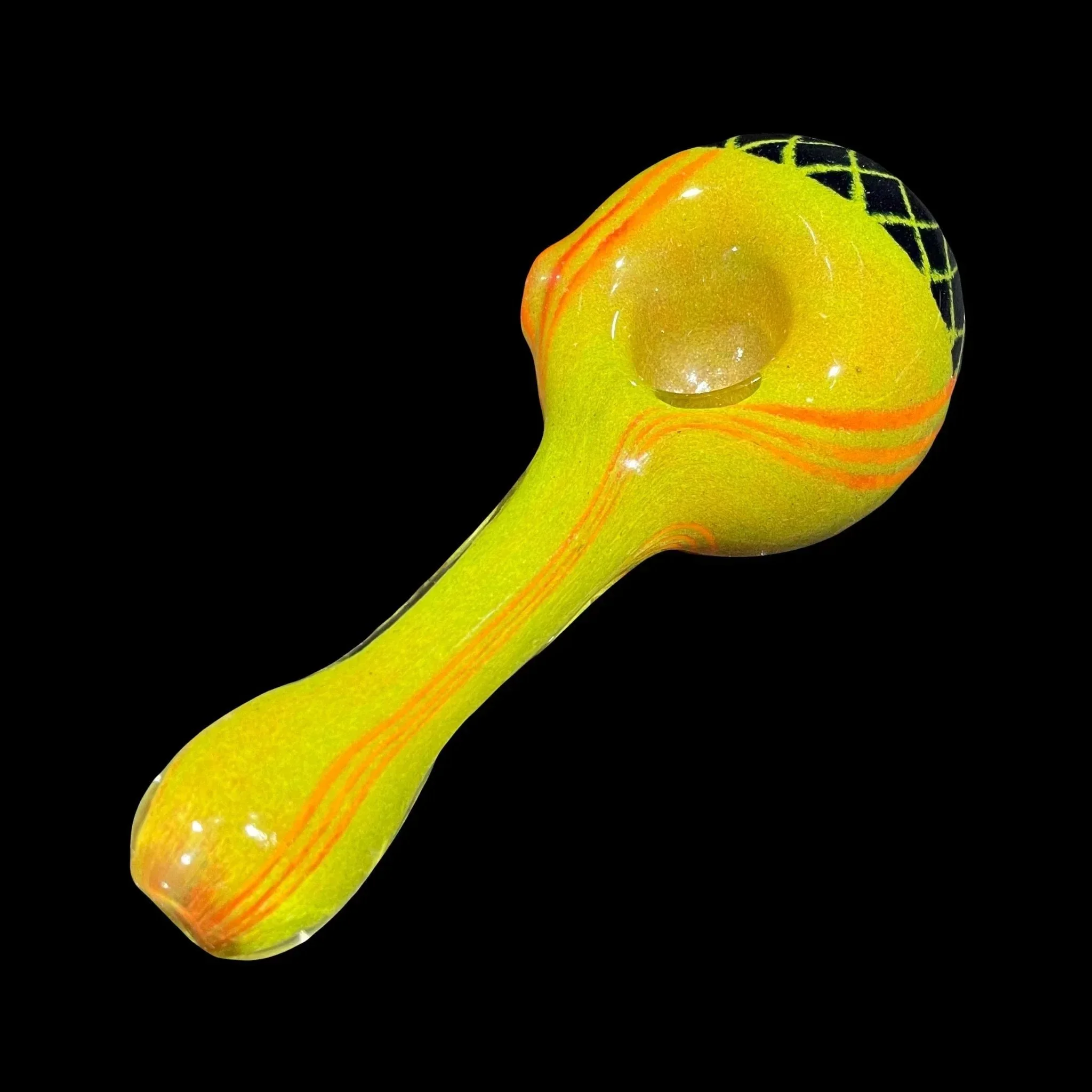 Hoffman Glass - Green, Orange, & Black Mini Retticello Spoon - Image 2