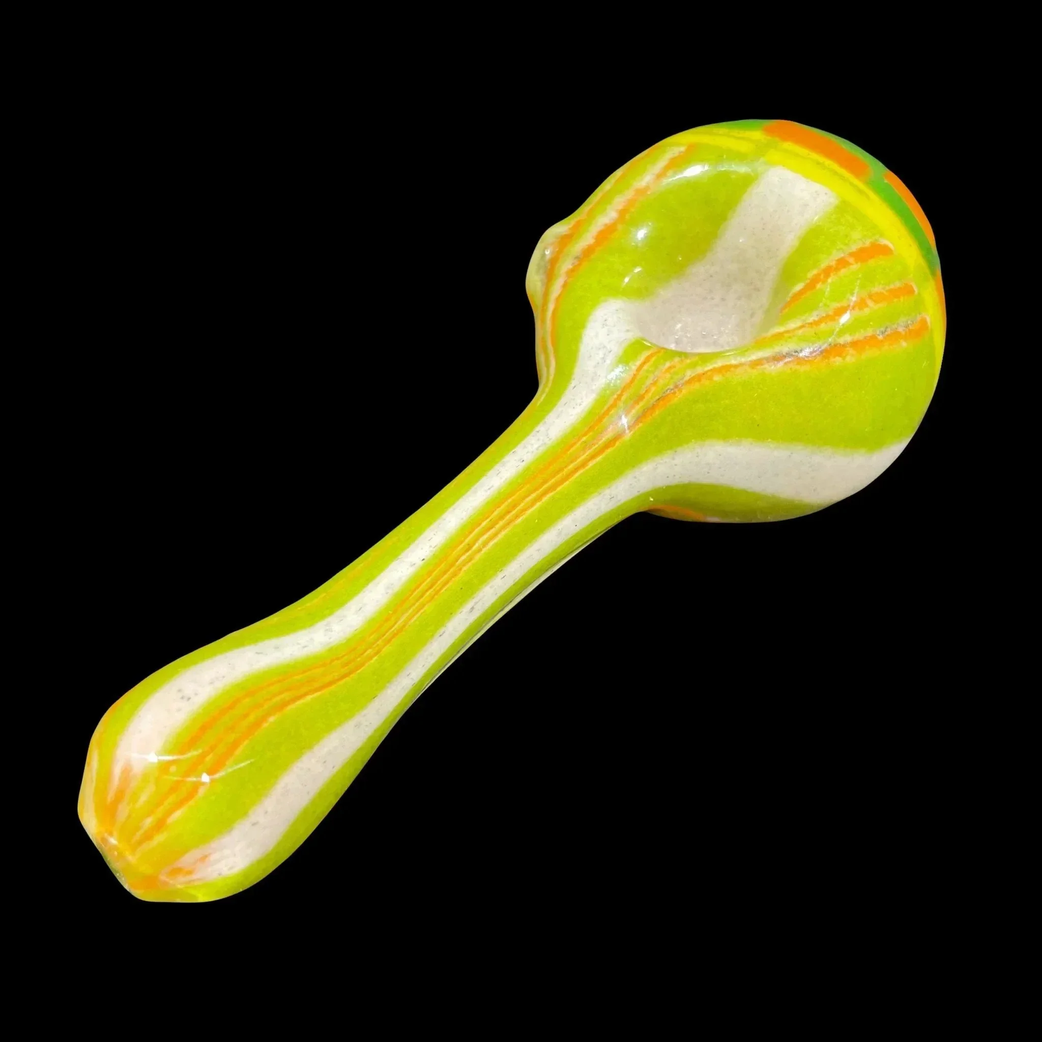 Hoffman Glass - Green & Orange Checker Spoon - Image 2