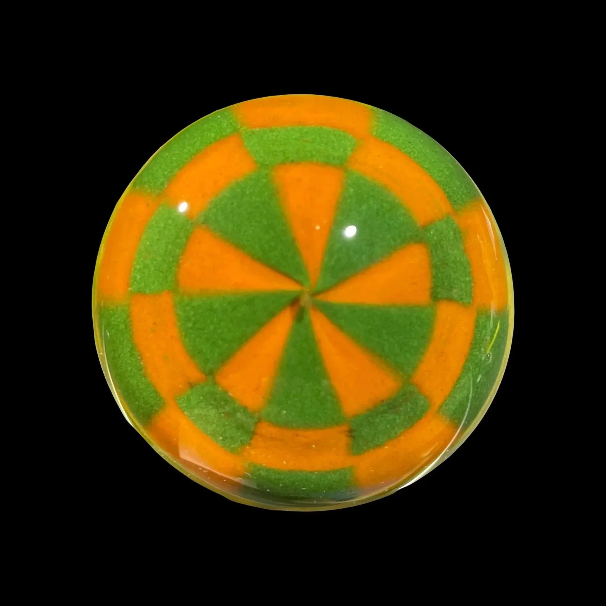 Hoffman Glass - Green & Orange Checker Spoon - Image 4