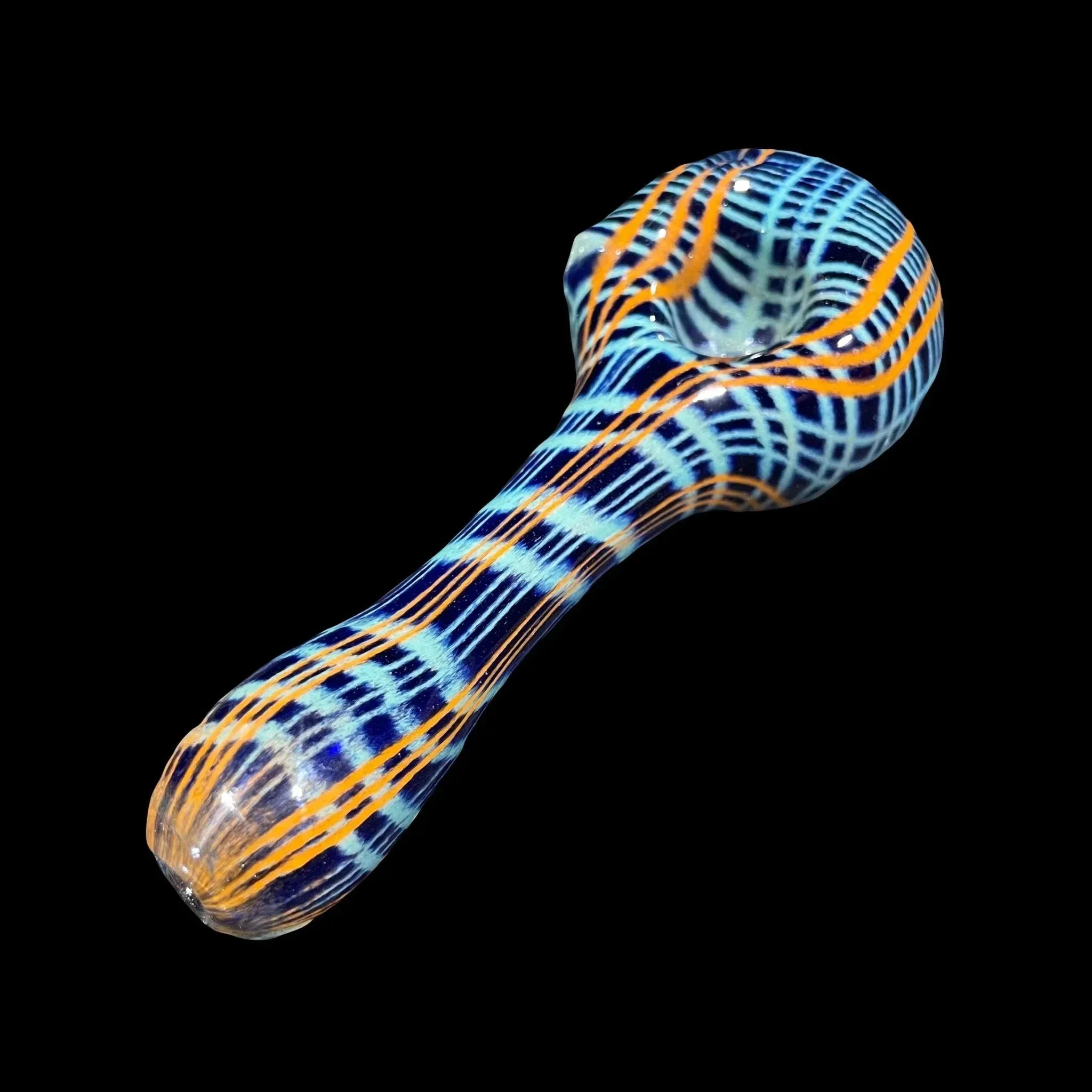 Hoffman Glass - Teal, Blue, & Orange Color Stitch Spoon - Image 2