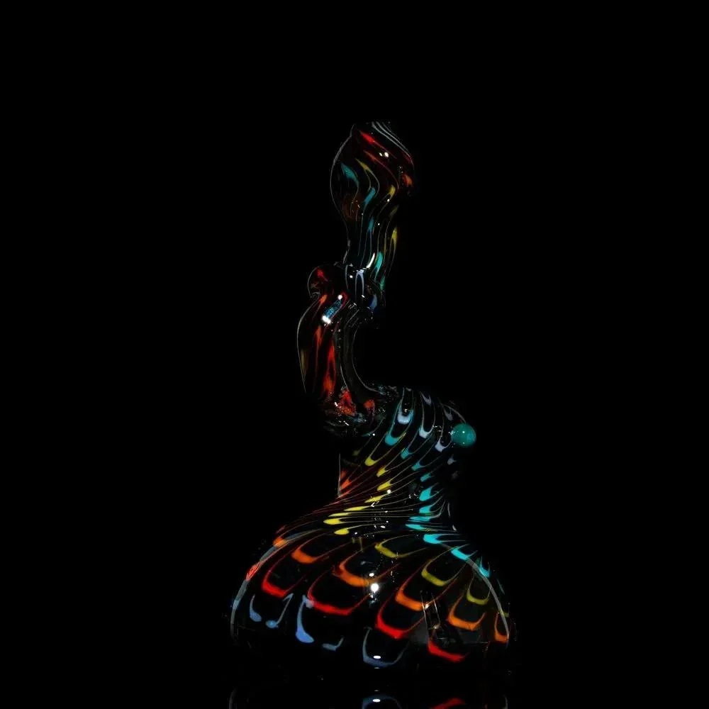 Hot Mess Glass - Dark Rainbow Bubbler - Image 4