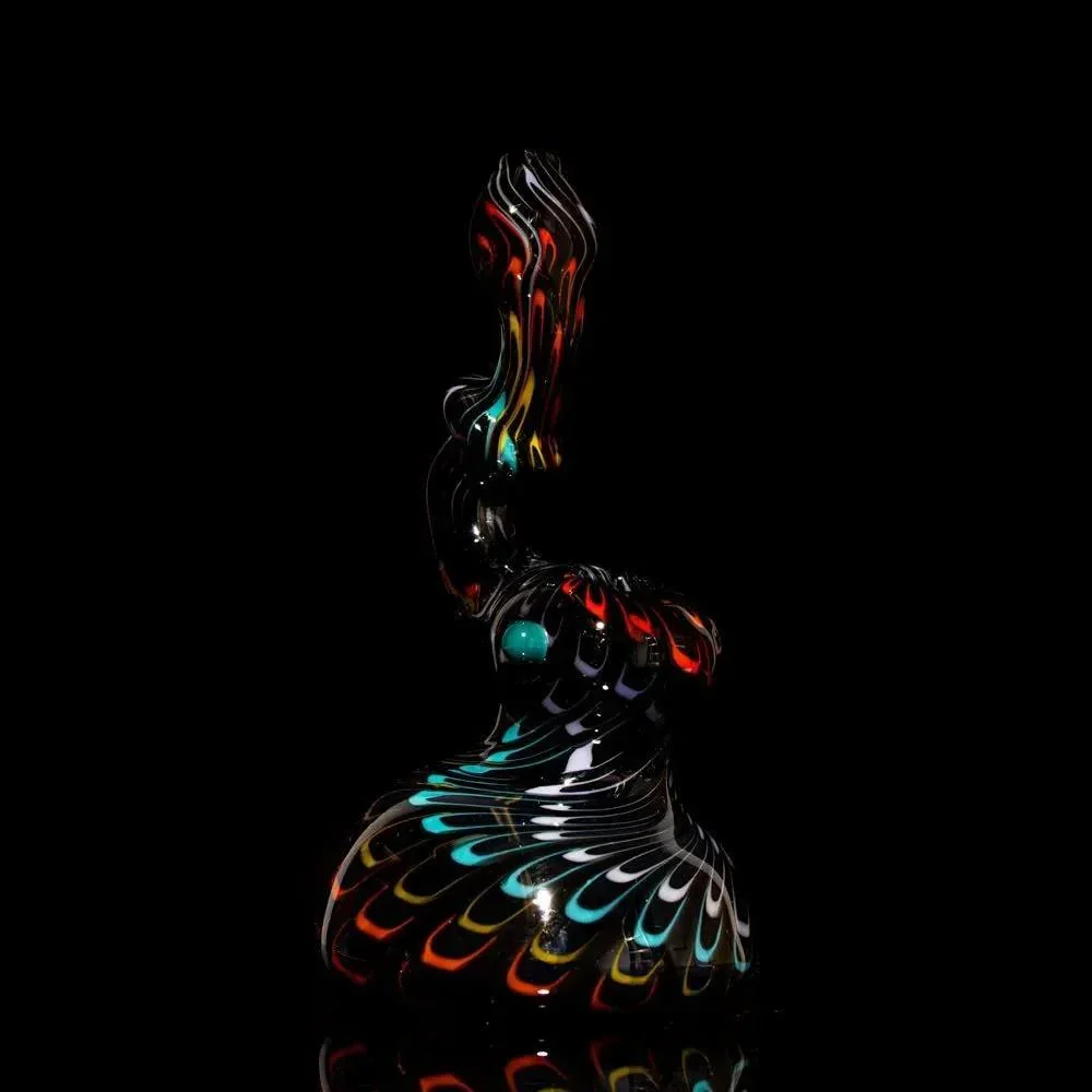 Hot Mess Glass - Dark Rainbow Bubbler - Image 6