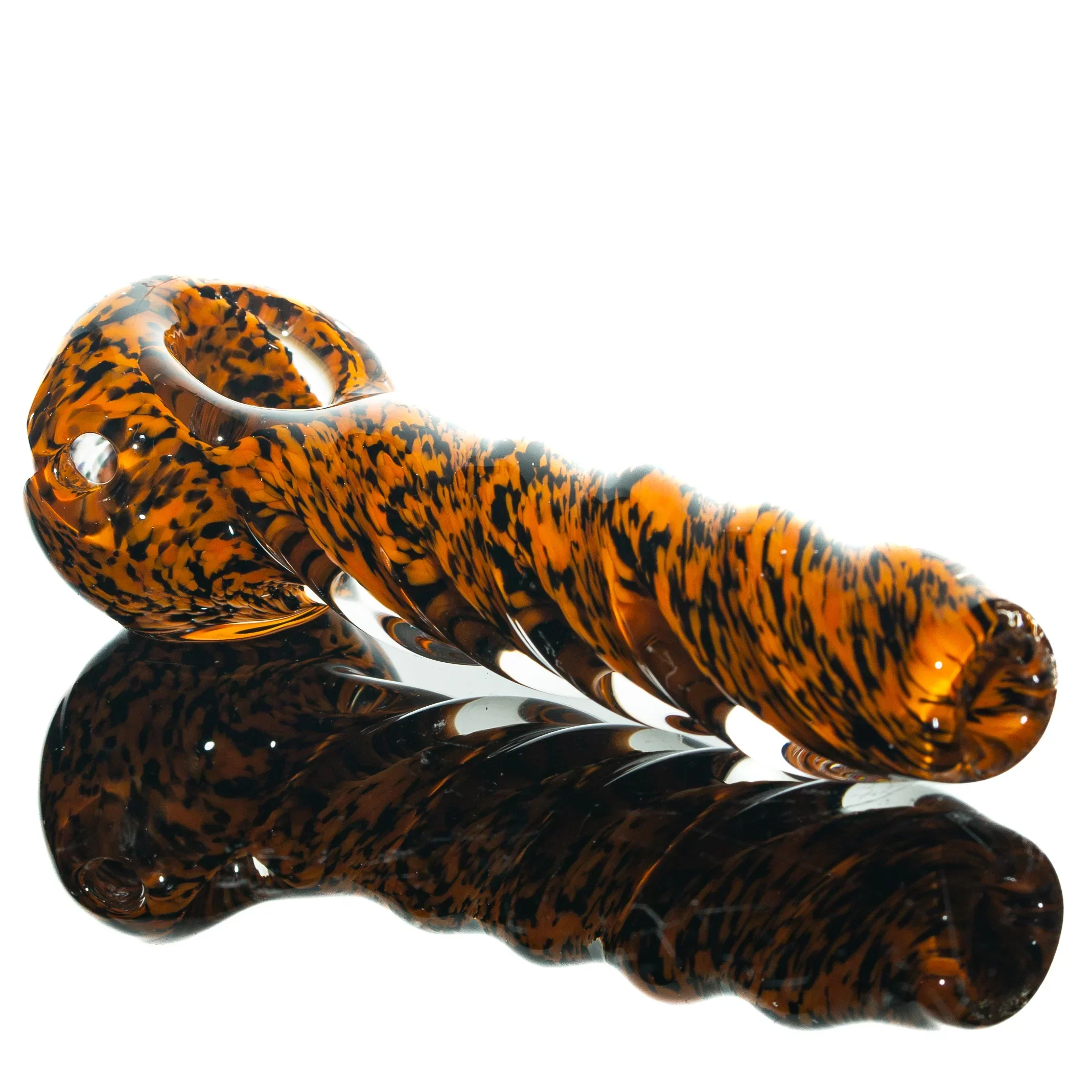 Humboldt Studios - Orange & Black Frit Twist Spoon - Image 2