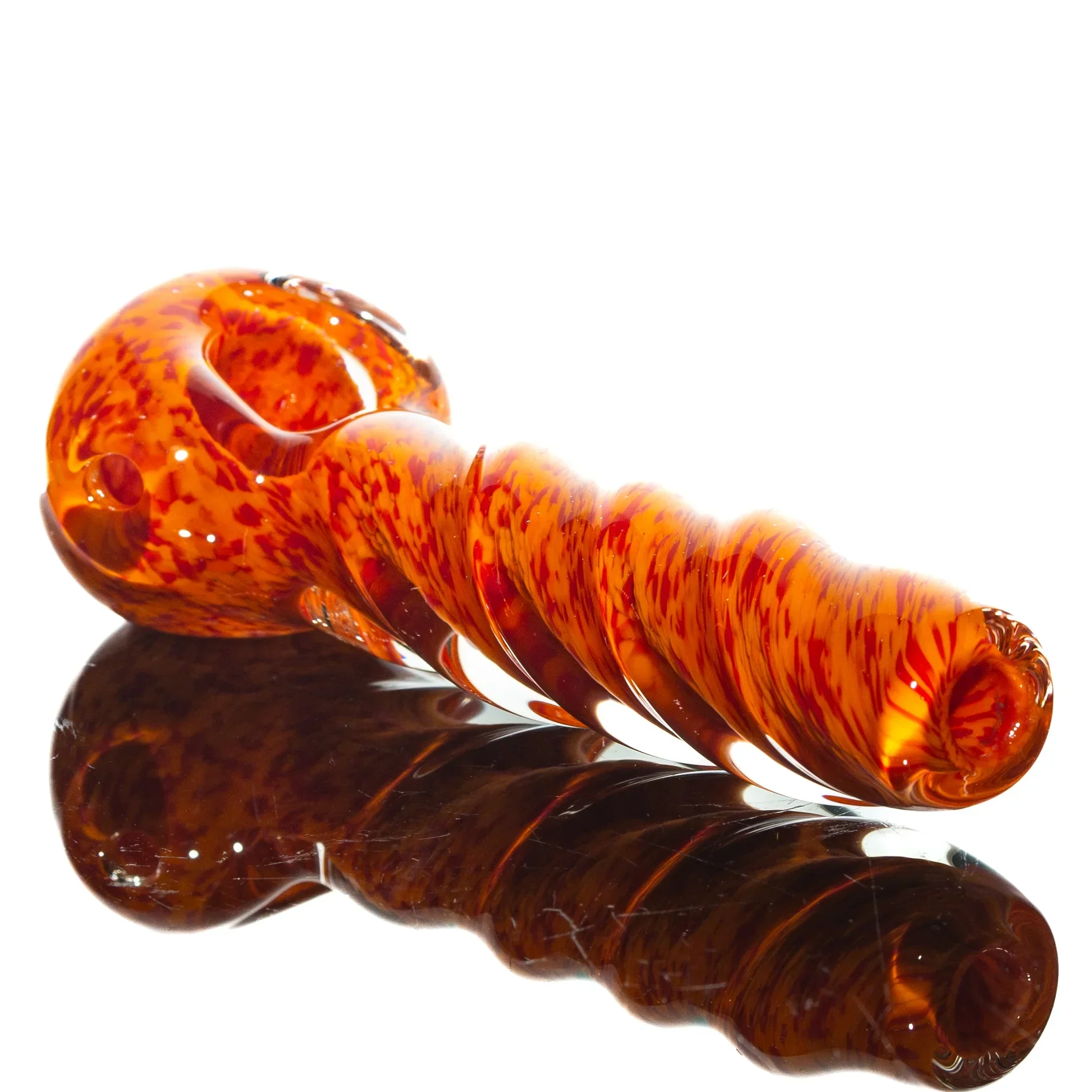 Humboldt Studios - Orange & Red Frit Twist Spoon - Image 2
