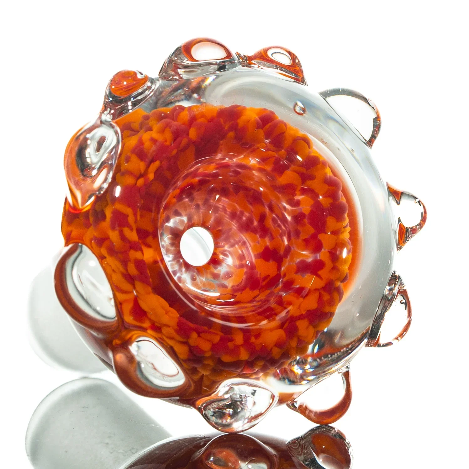 Humboldt Studios - Red & Orange 14mm Frit Slide - Image 2