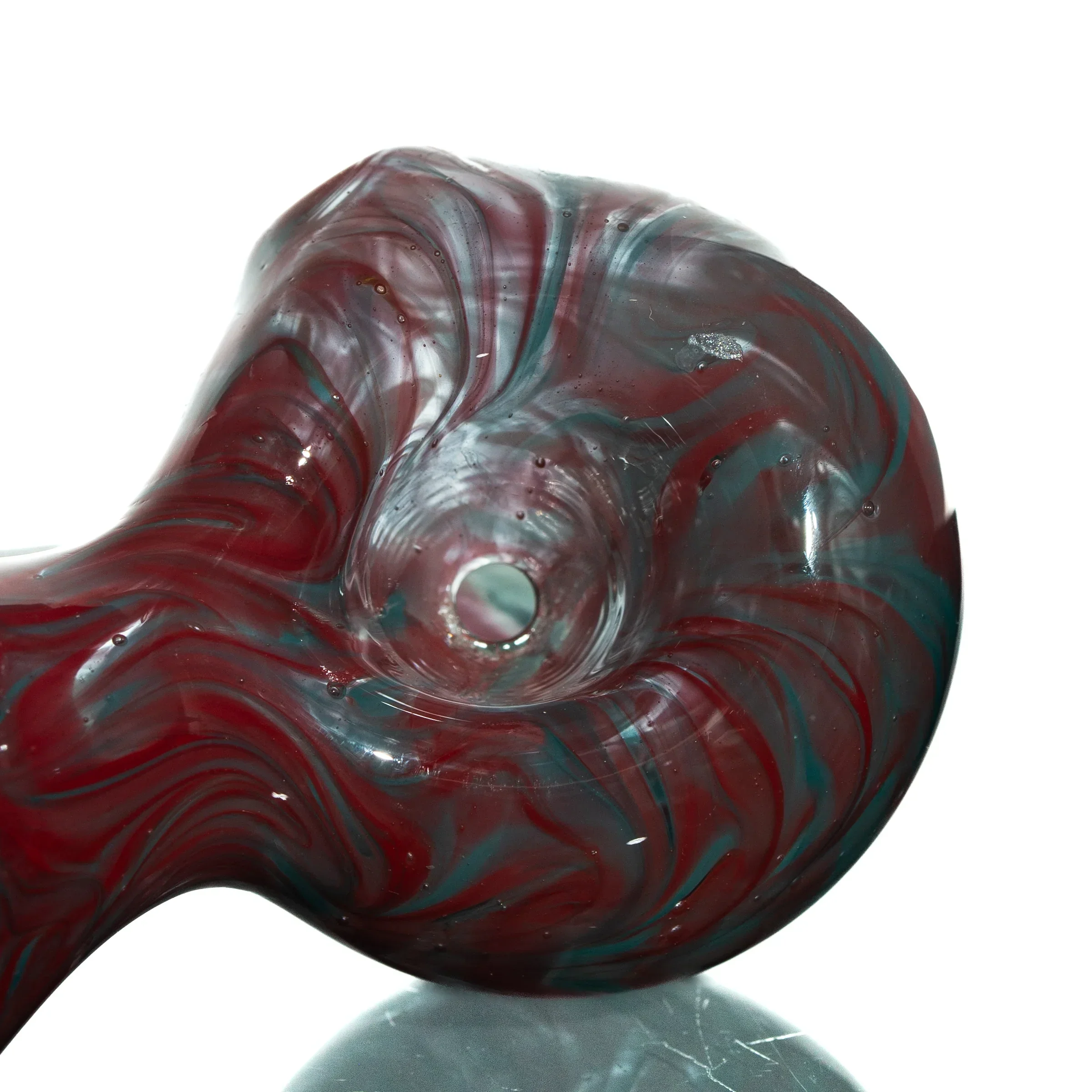 Humboldt Studios - Red, Teal Wrap & Rake Hour Glass Spoon - Image 3