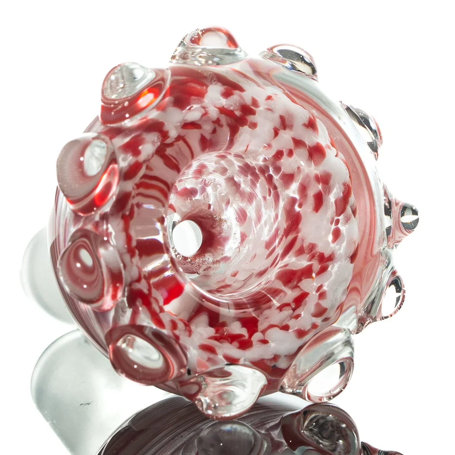 Humboldt Studios - Red & White 14mm Frit Slide - Image 2