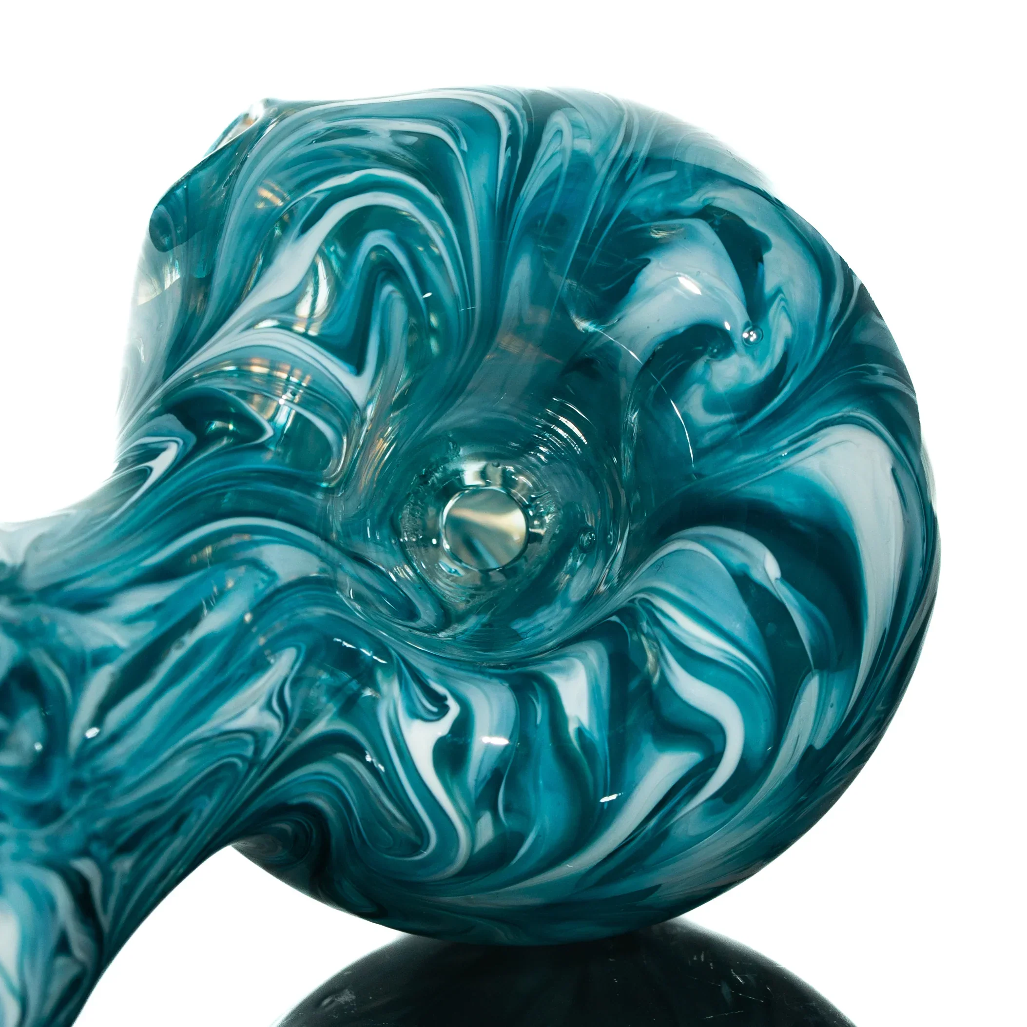 Humboldt Studios - Teal, White Wrap & Rake Hour Glass Spoon - Image 3