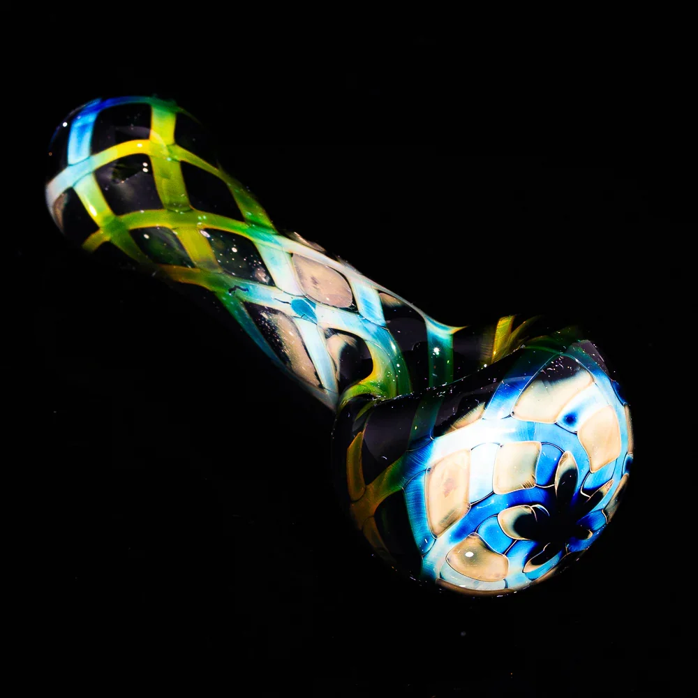 Izlow Glass - Black Crosshatch Spoon - Image 2
