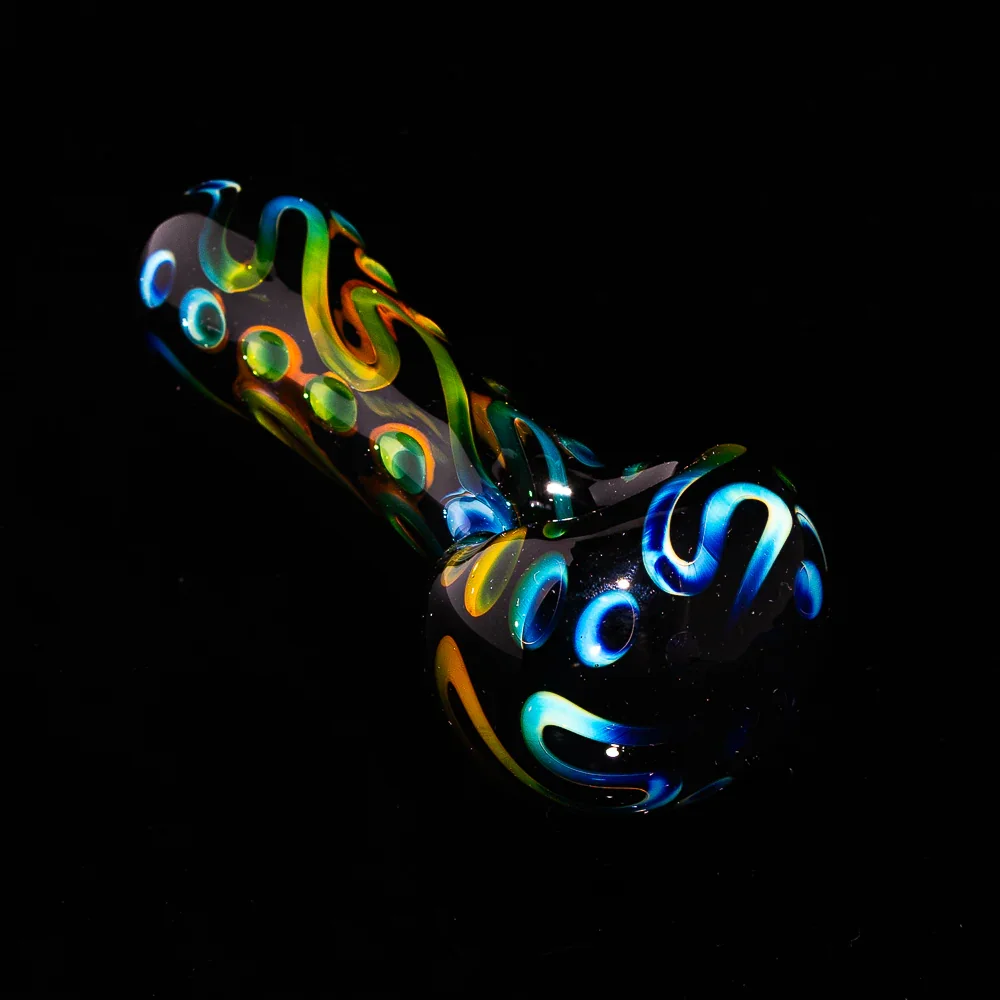 Izlow Glass - Black Scribble Spoon - Image 2