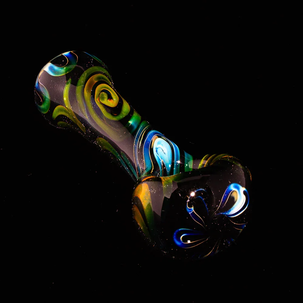Izlow Glass - Black Spiral Spoon - Image 2