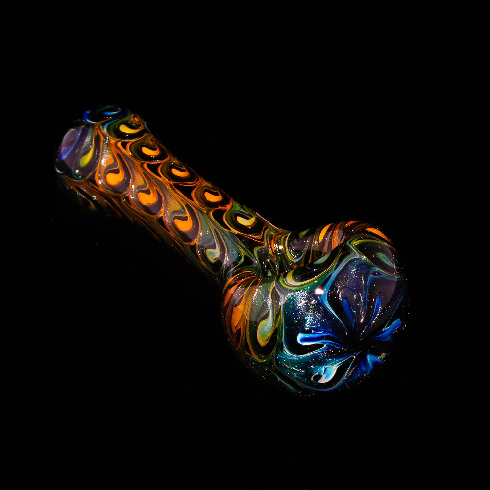 Izlow Glass - Black & Unobtainum Peacock Spoon - Image 2