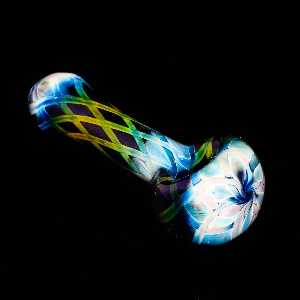 Izlow Glass - Blue Crosshatch Spoon - Image 2