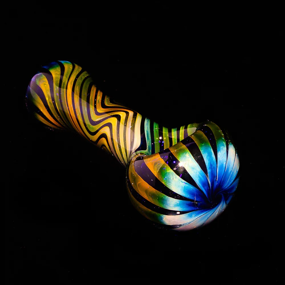 Izlow Glass - Blue Fumed Linework Spoon - Image 2