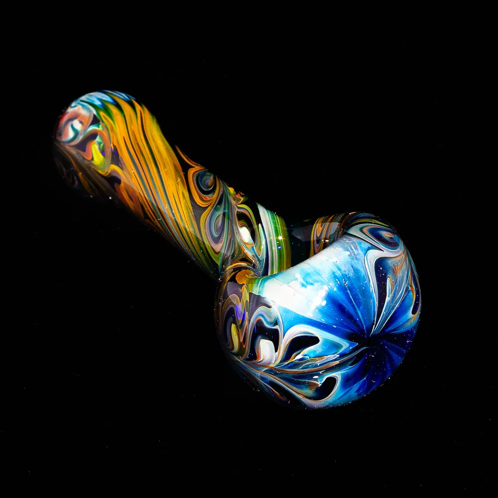 Izlow Glass - Blue Paisley Linework Spoon - Image 2