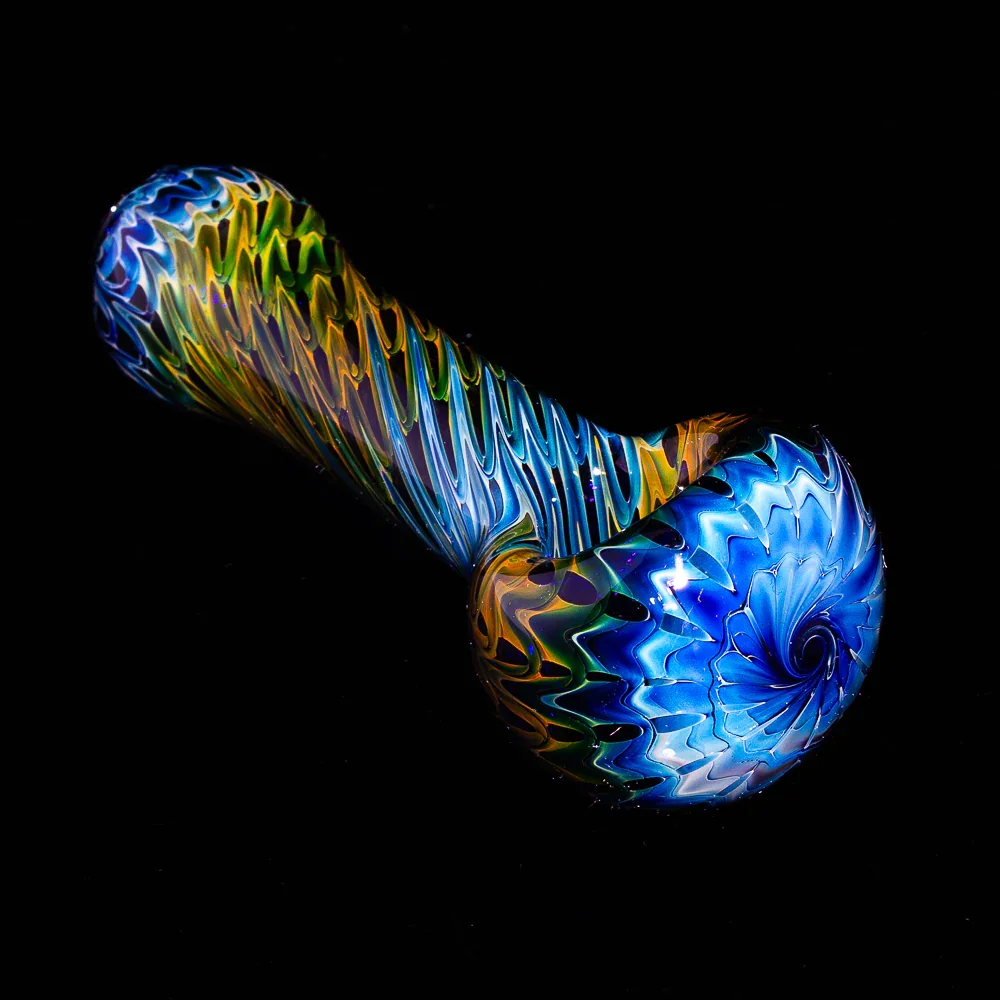 Izlow Glass - Blue Raked Fume Spoon - Image 2