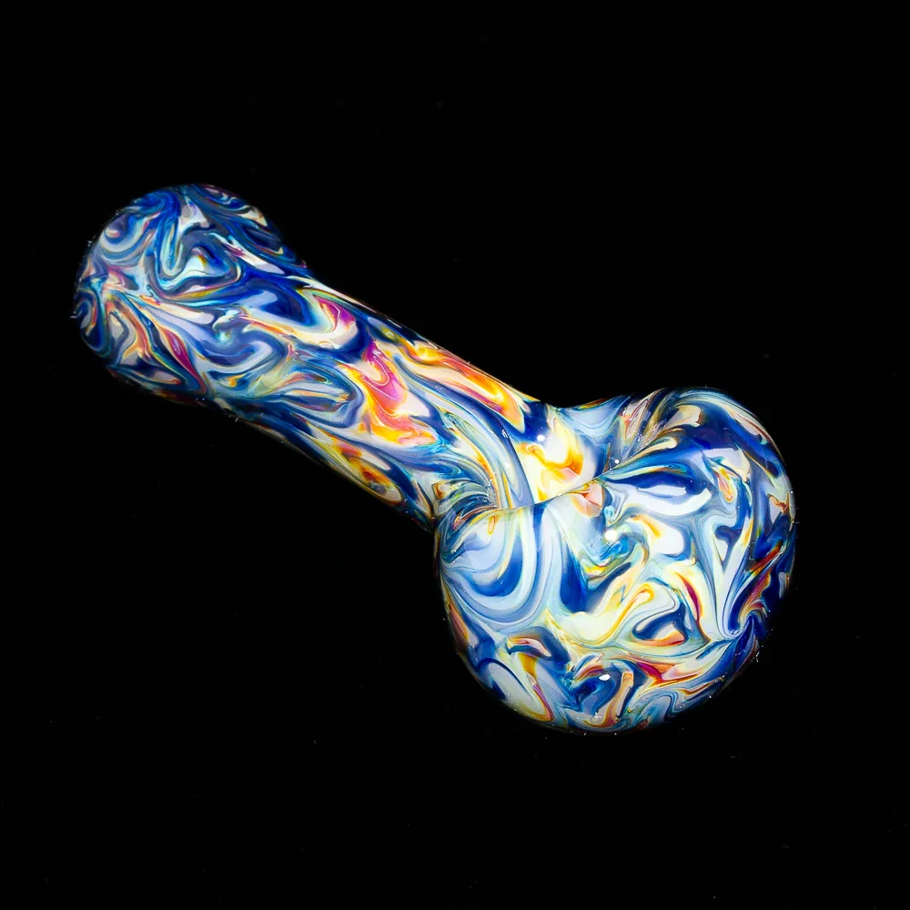 Izlow Glass - Blue & Yellow Marble Spoon - Image 2
