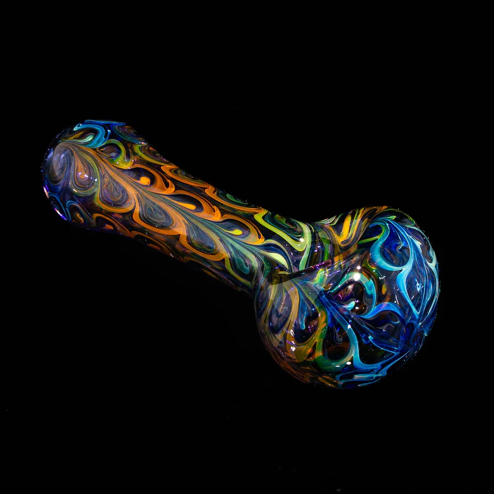 Izlow Glass - Fumed Blue Paisley Spoon - Image 2