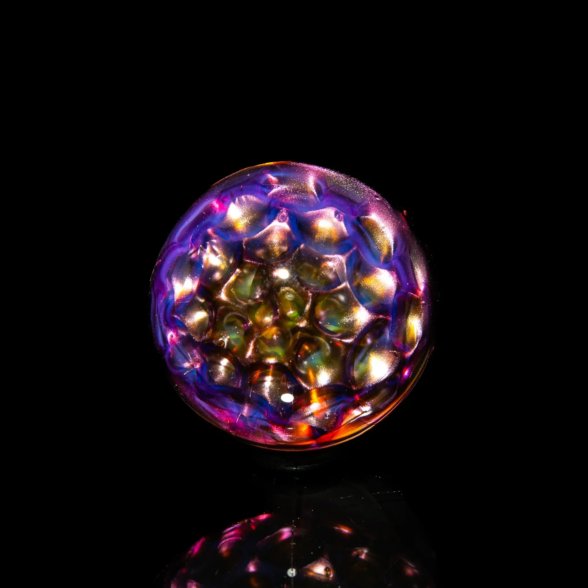 Jam Glass - Electrum & Royal Je;lly Opal Eater Honeycomb 23MM Marble - Image 2