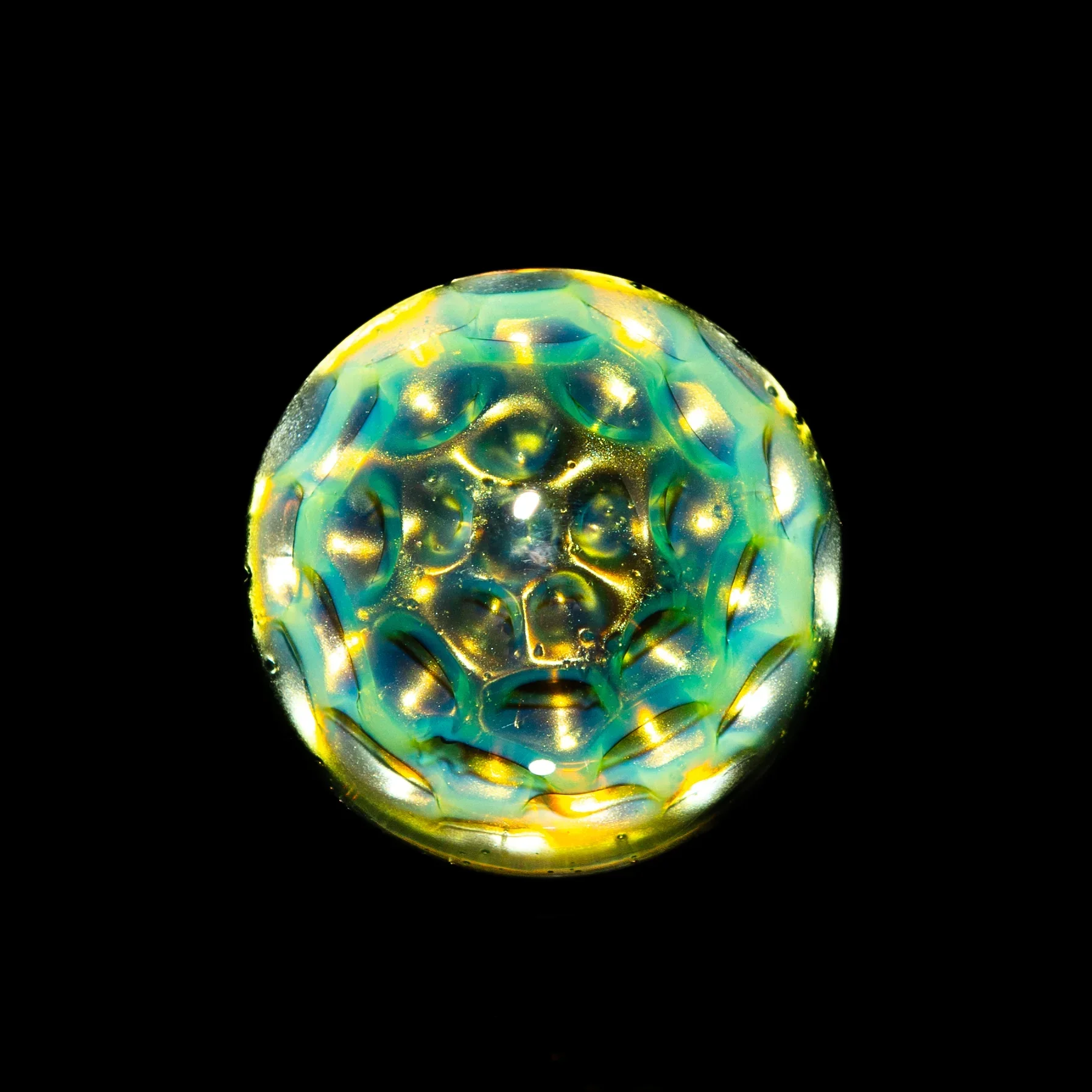 Jam Glass - Sonic & Electrum Opal Eater Honeycomb 22MM Marble - Image 3