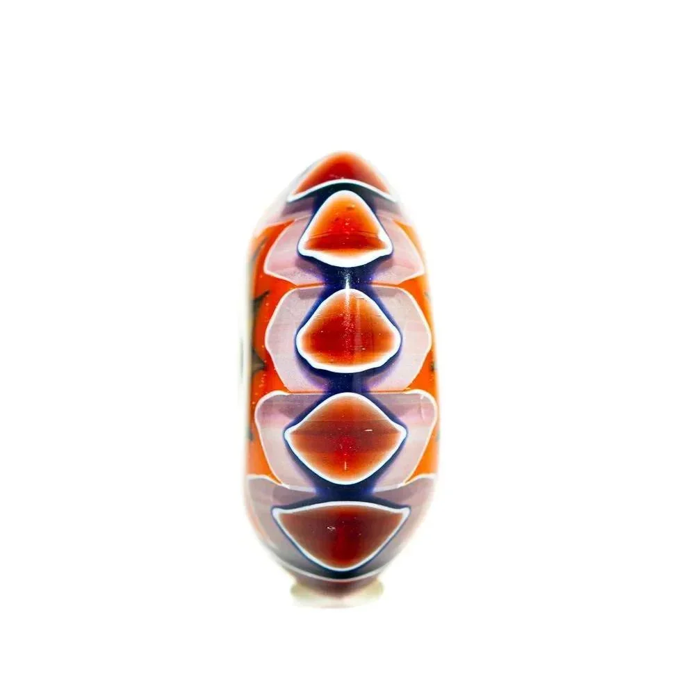 Kevin O'Grady - Chartreuse & Orange Chevron Lentil Bead - Image 2