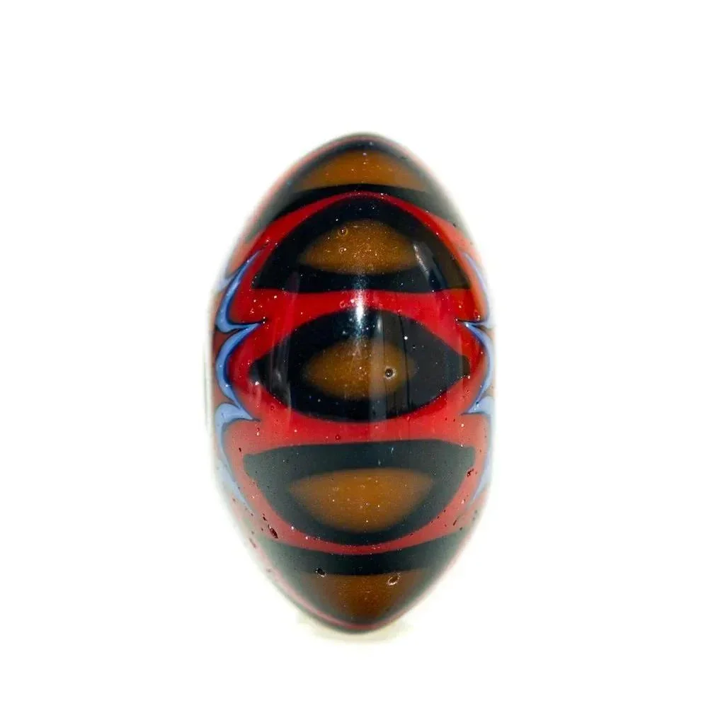 Kevin O'Grady - Red & Black Chevron Lentil Bead - Image 2