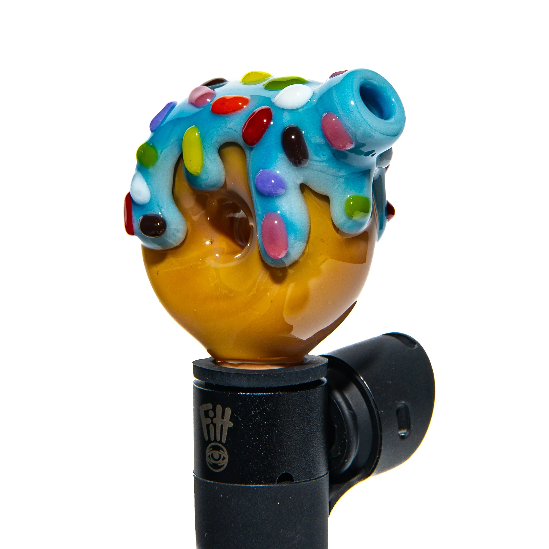 KGB Glass - Blue Raspberry Drip & Rainbow Sprinkles Donut Pivot Mouthpiece - Image 2