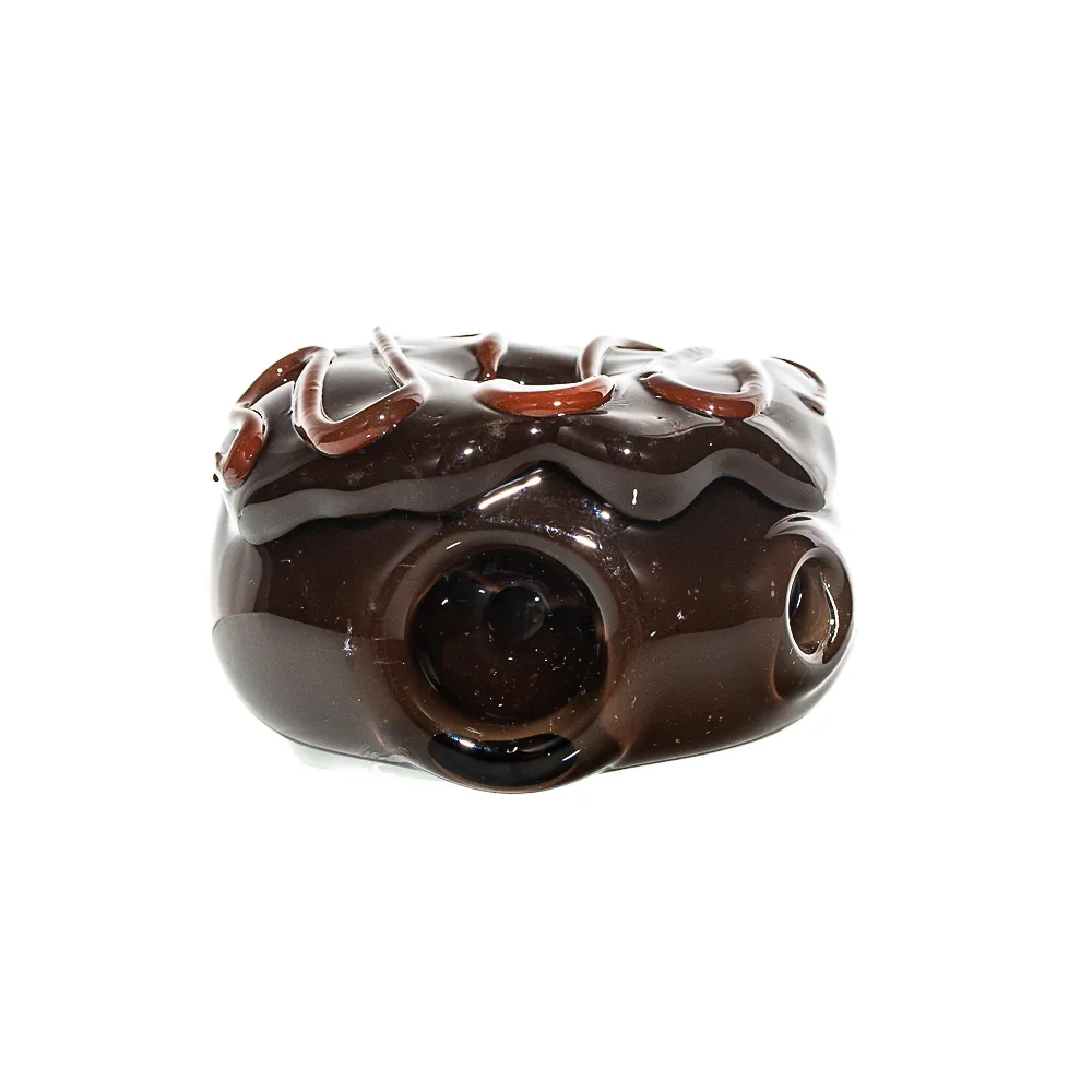 KGB Glass - Chocolate Frosted Chocolate Drizzle Mini Donut Dry Pipe - Image 3